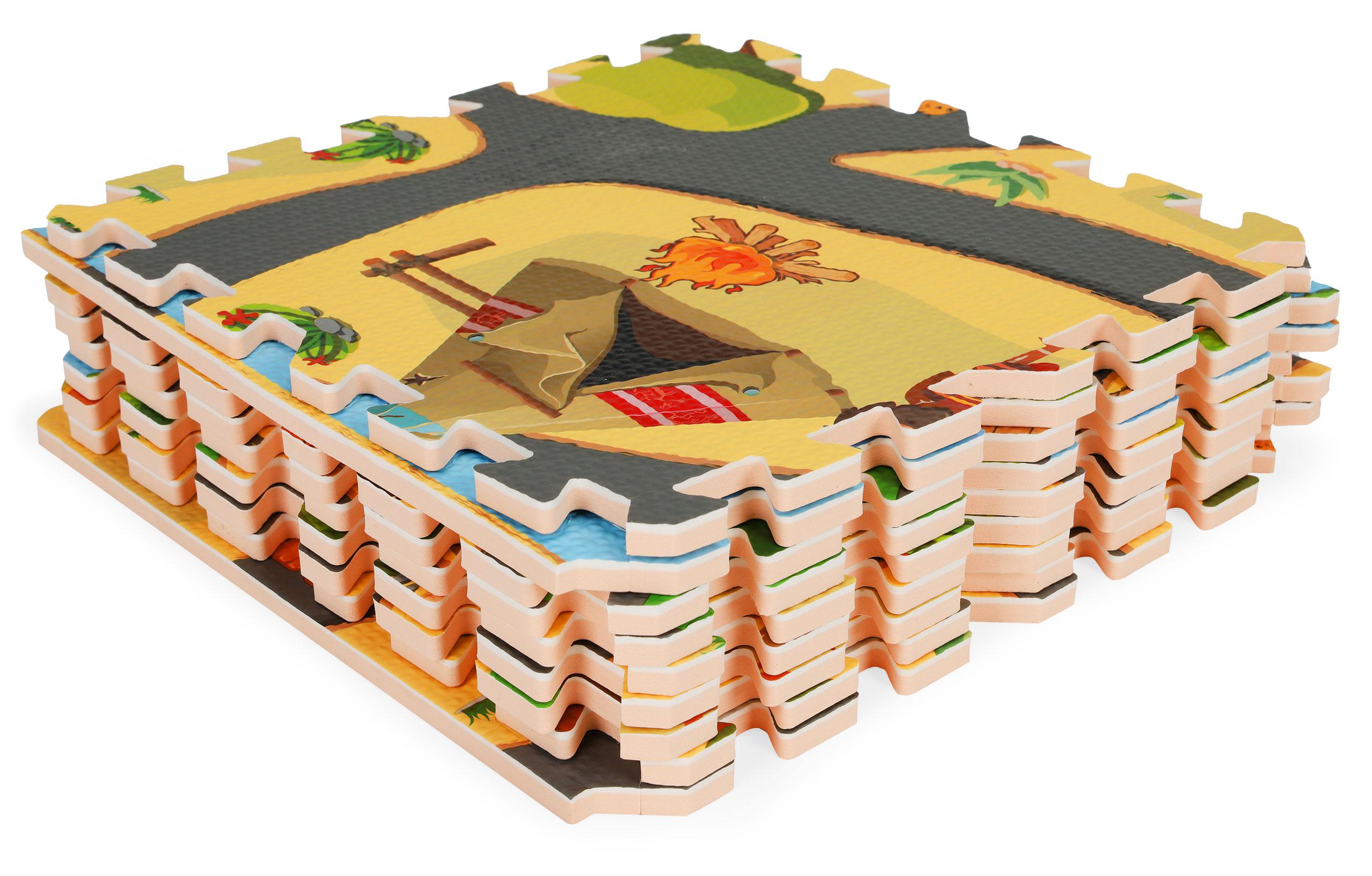 Ecotoys Edukacinis kilimėlis "safari" 9 dalių