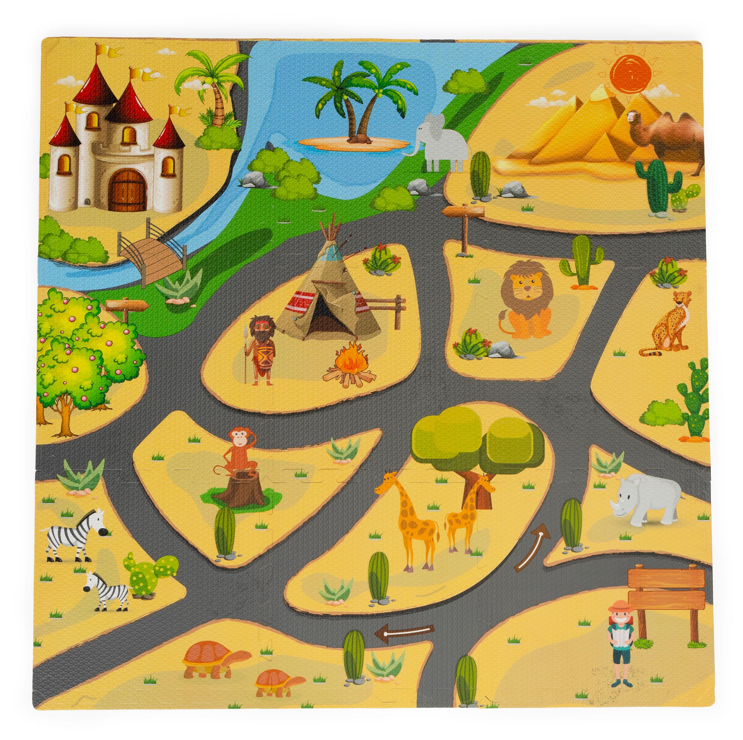 Ecotoys Edukacinis kilimėlis "safari" 9 dalių