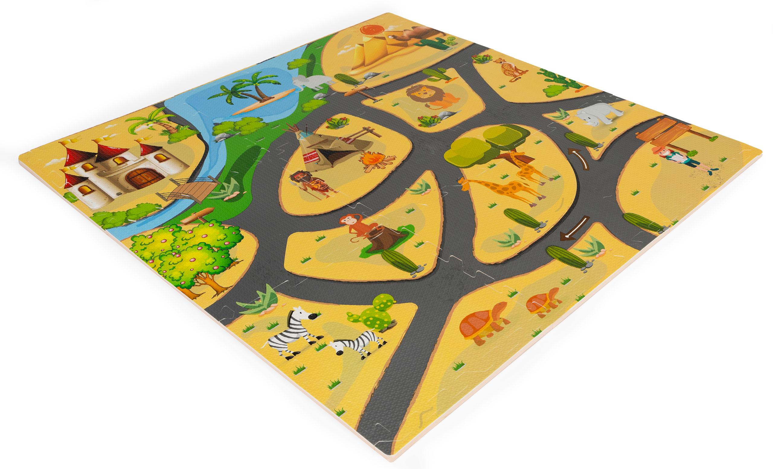 Ecotoys Edukacinis kilimėlis "safari" 9 dalių