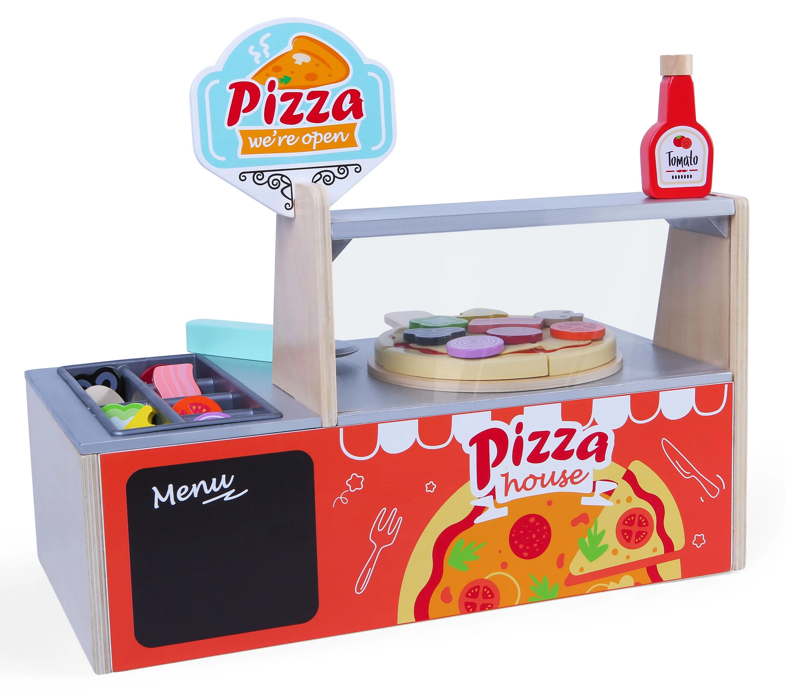 Ecotoys Medinis picų kepimo padėklas su priedais Eco Toys