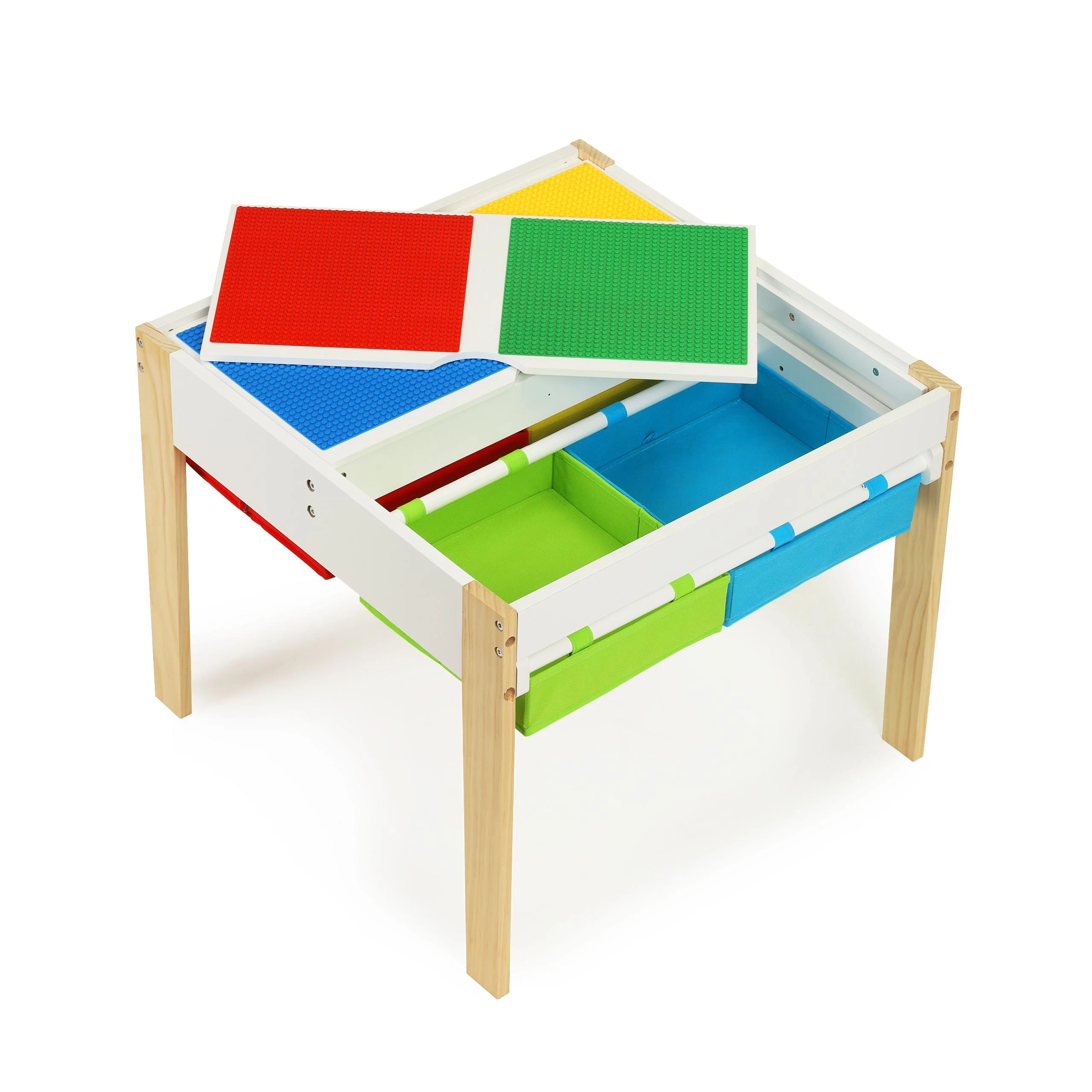 Ecotoys Mediniai baldai vaikams komplektas stalas + 2 kėdės