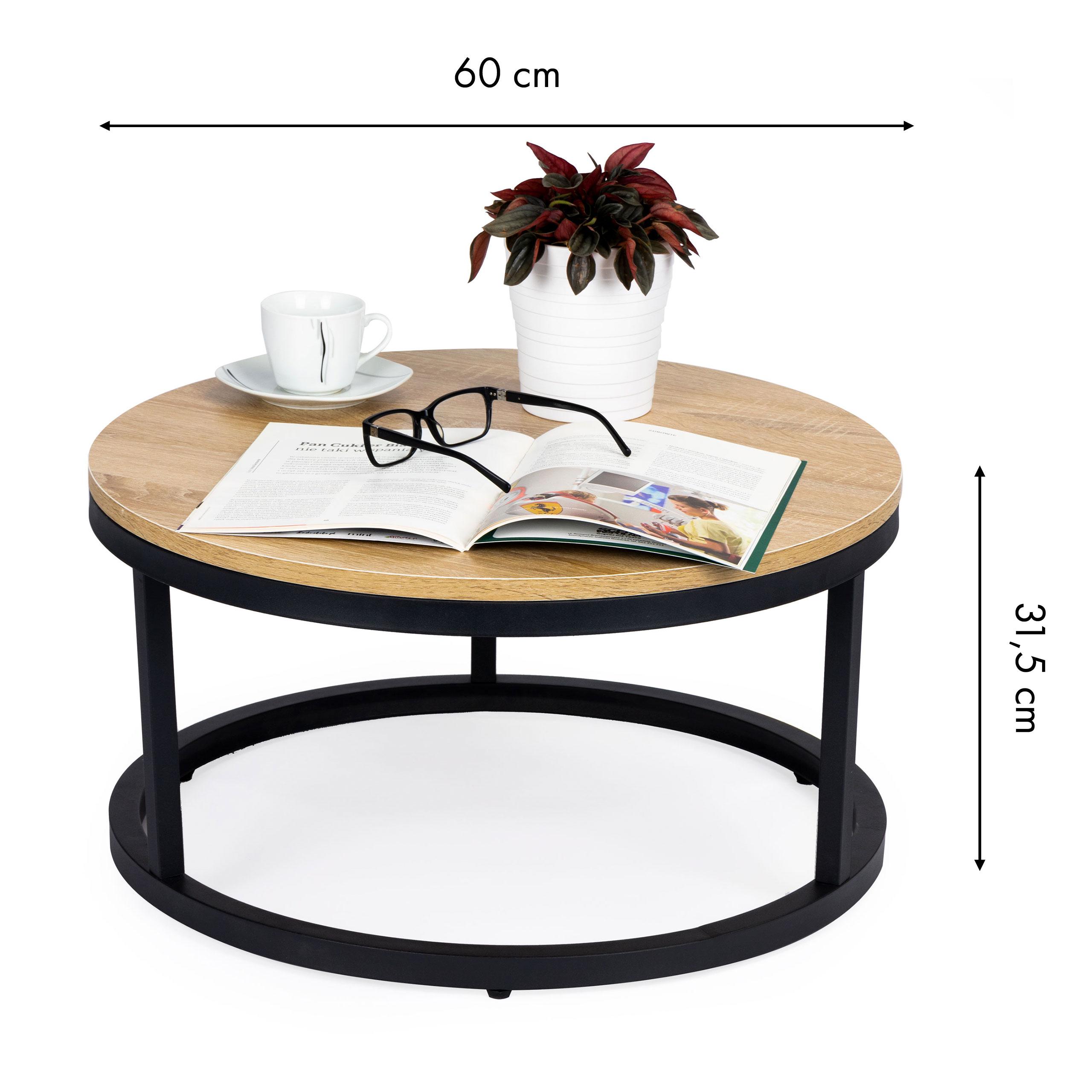 Modernhome Kavos staliukas Modern Home, 60 cm, juodas/rudas