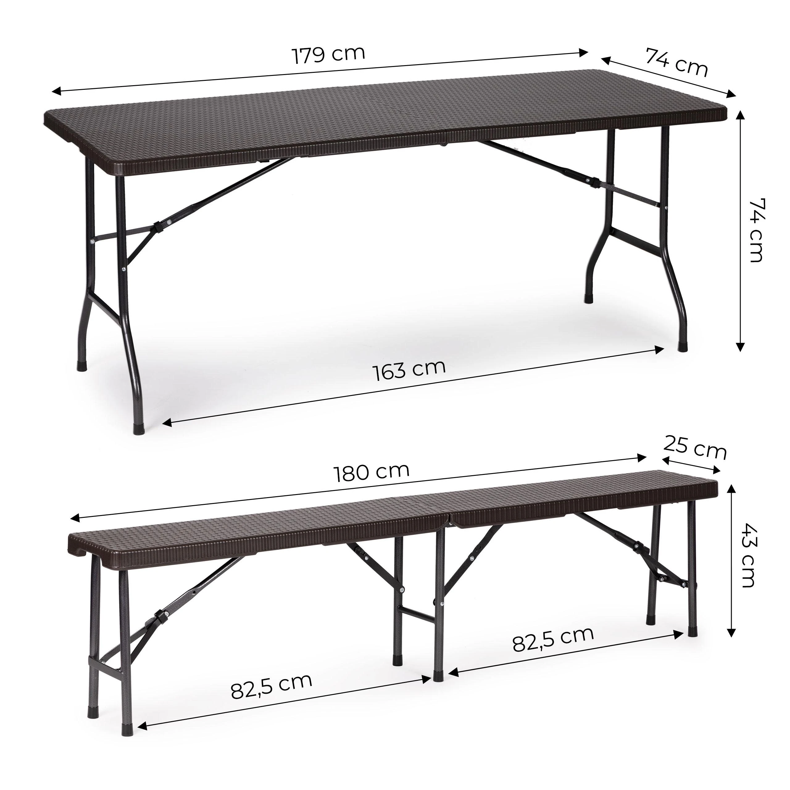 MultiGarden Maitinimo stalas 180cm + 2 suolai Rattan banketinis komplektas