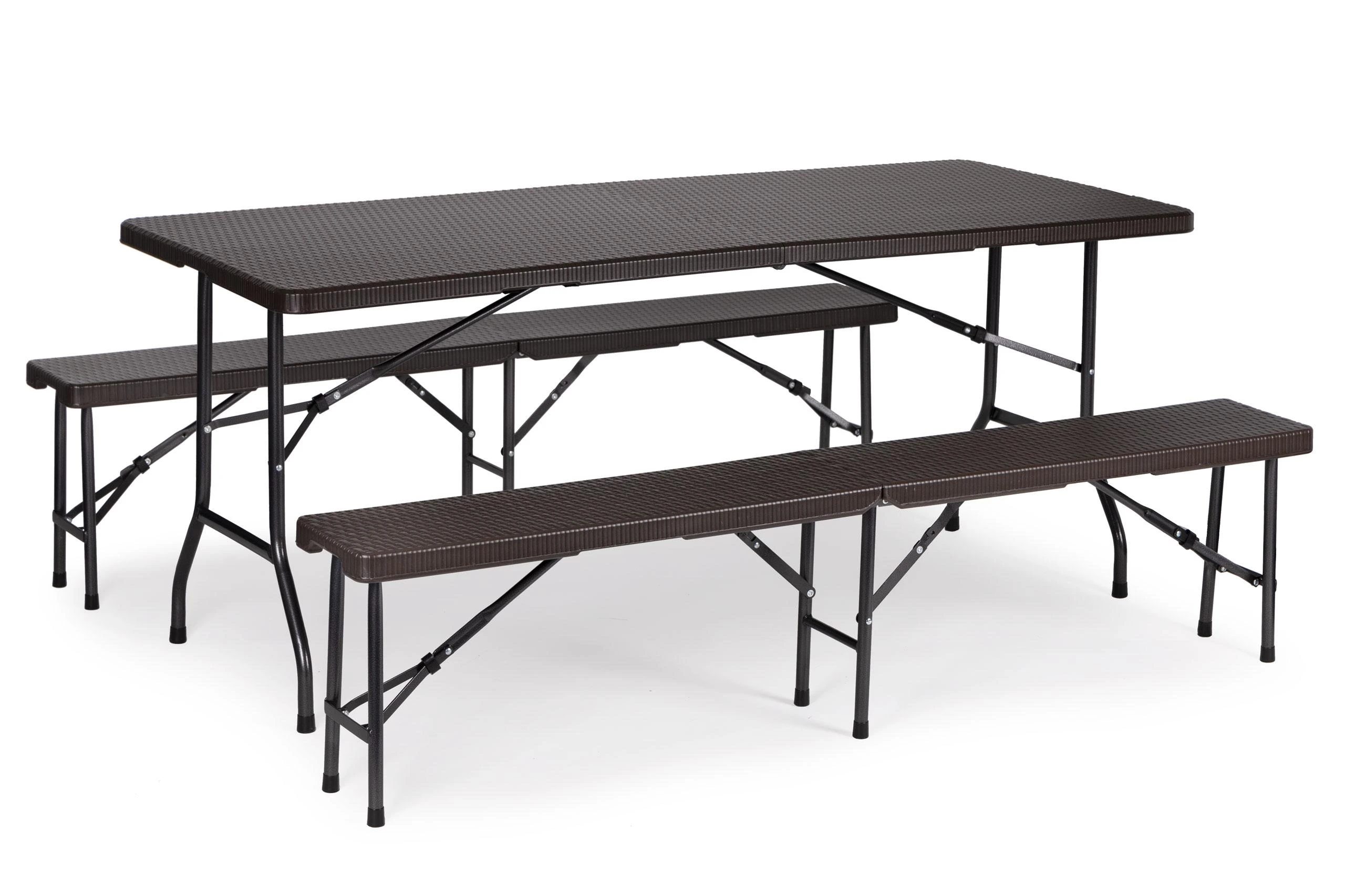 MultiGarden Maitinimo stalas 180cm + 2 suolai Rattan banketinis komplektas