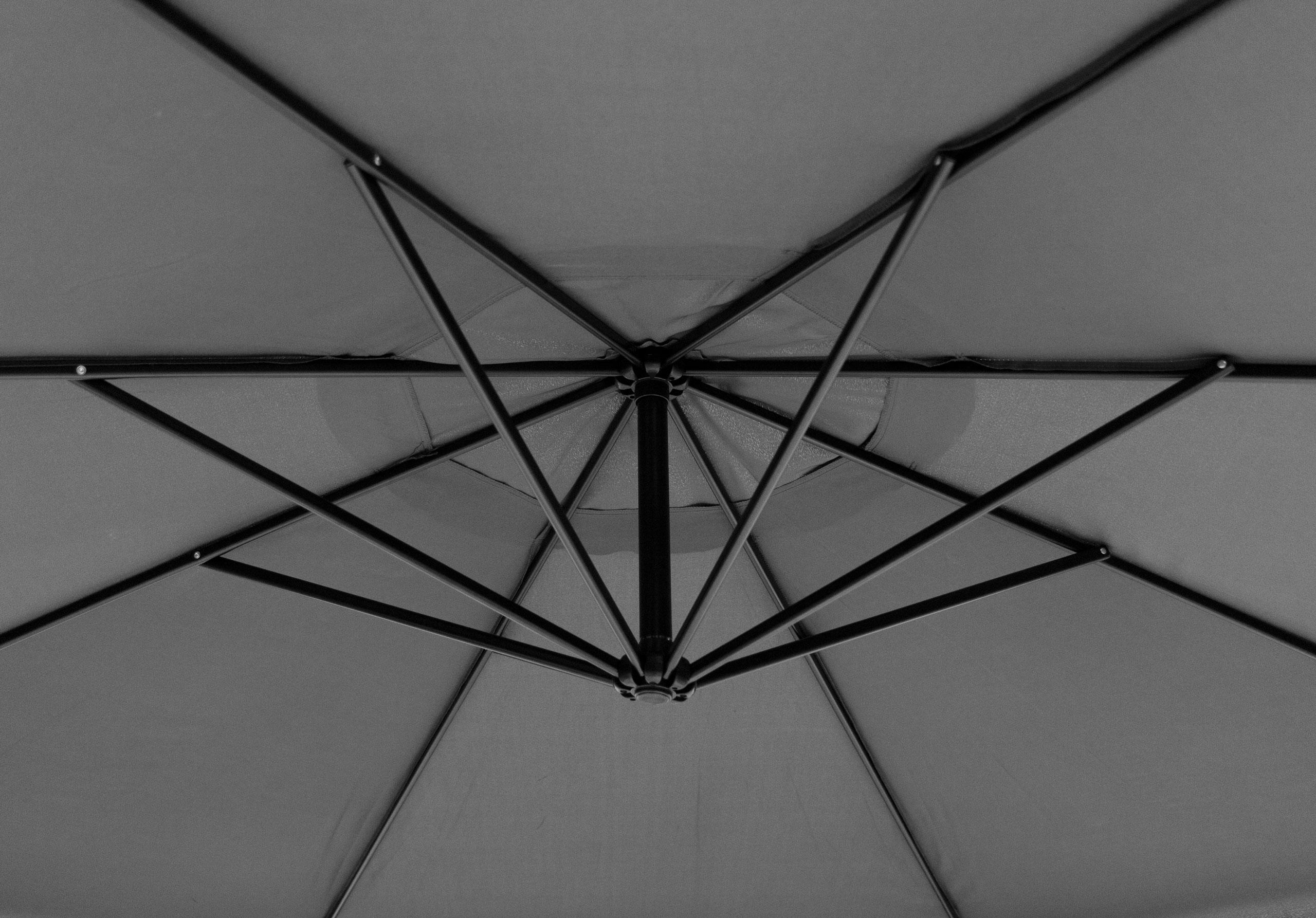 Modernhome Large garden umbrella on a folding arm, 3.4 m, pilka