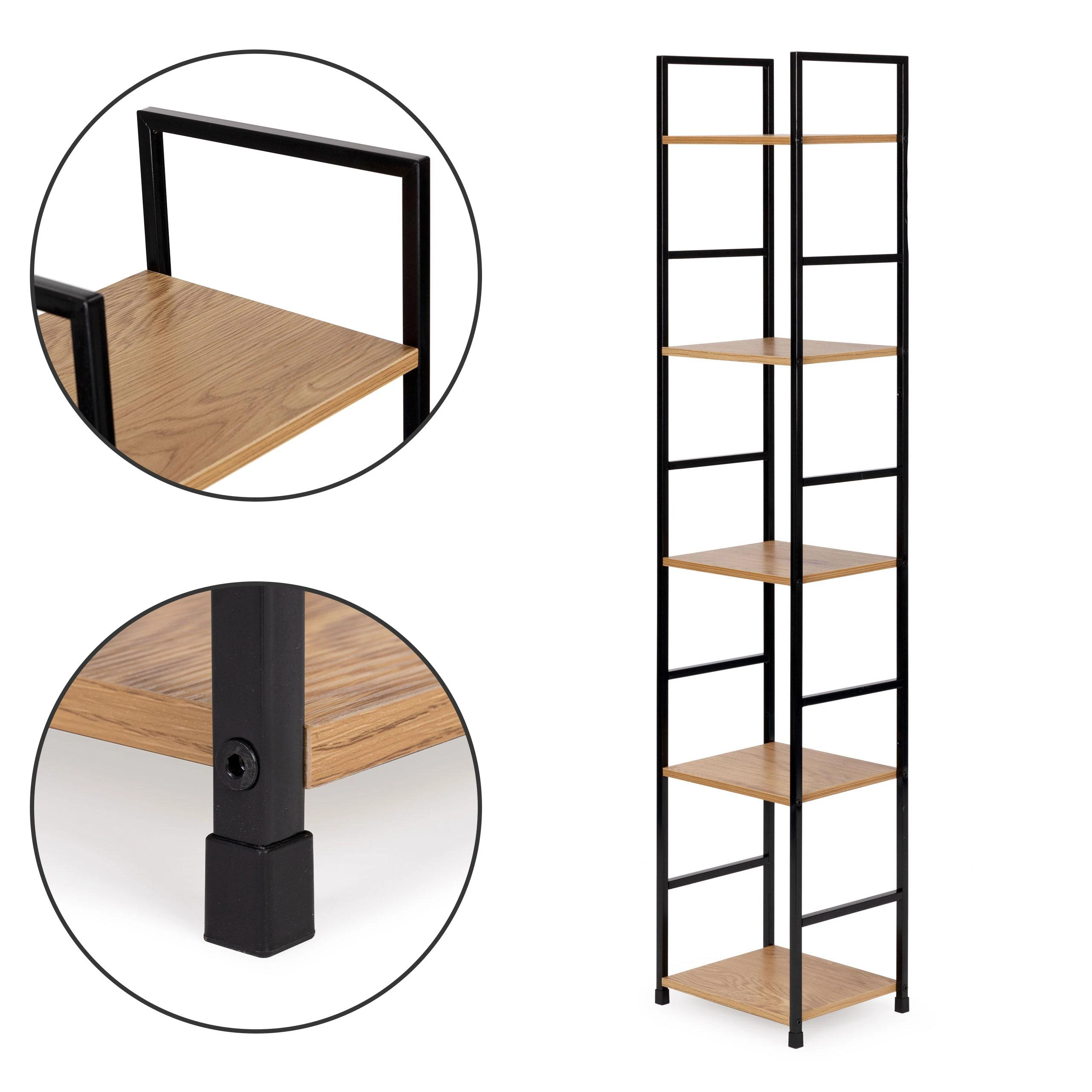 Knygų lentyna ModernHome Loft, 144,5x29x23,5 cm, ruda