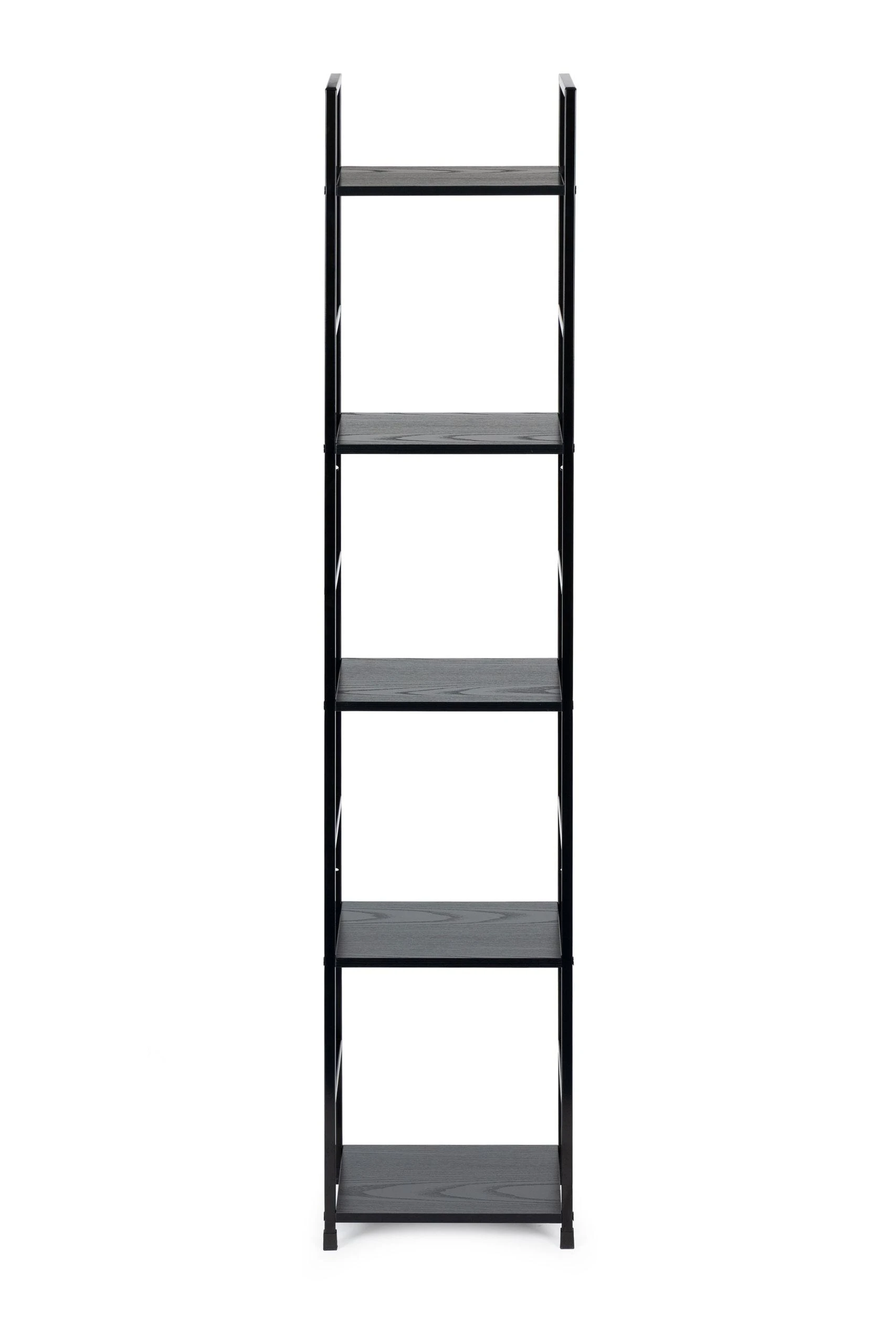 Modernhome Moderni medinė lentyna, metaliniu rėmu LOFT, juoda