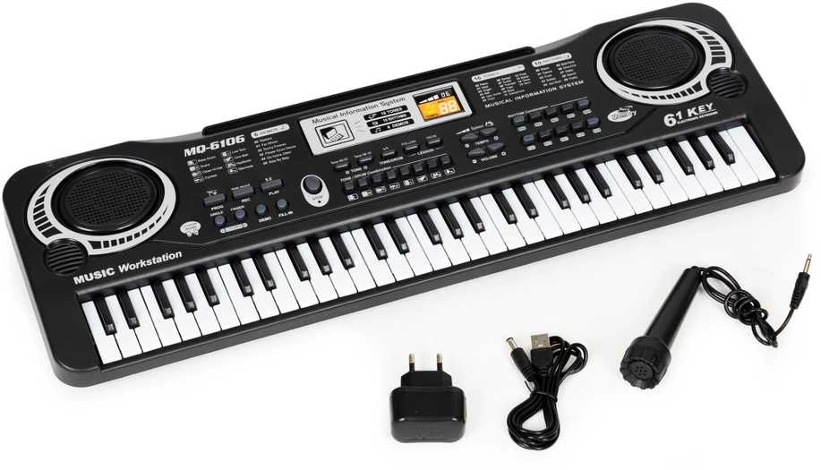 Ecotoys Multistore Vaikiškas pianinas su mikrofonu ir maitinimo šaltiniu