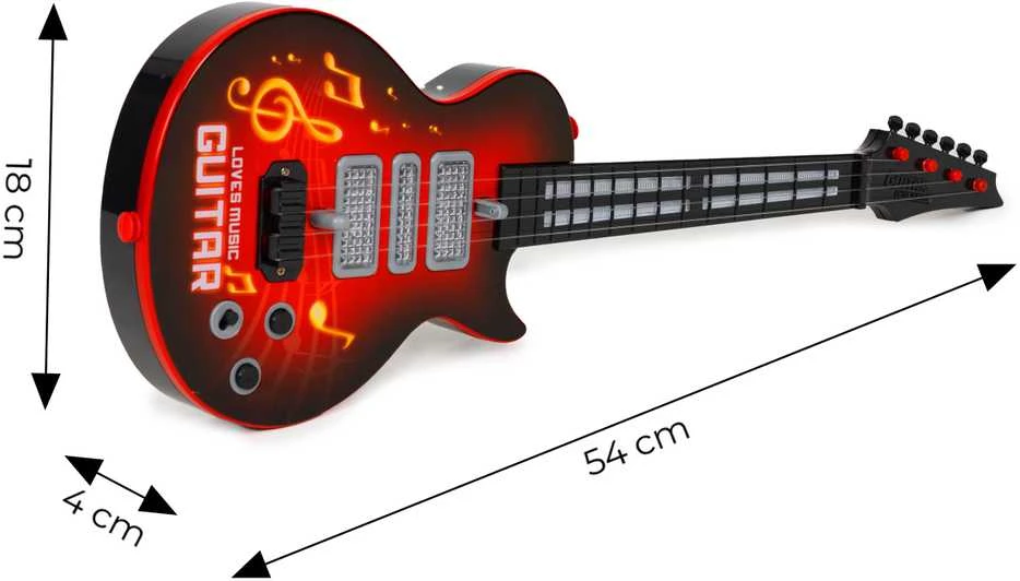 Multistore Rock Roko gitara vaikams, besimokantiems groti gitara infraraudonųjų spindulių melodijomis