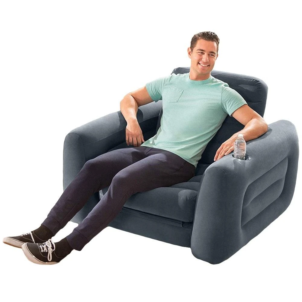 Intex Išskleidžiama sofa, tamsiai pilkos spalvos, 117x224x66cm