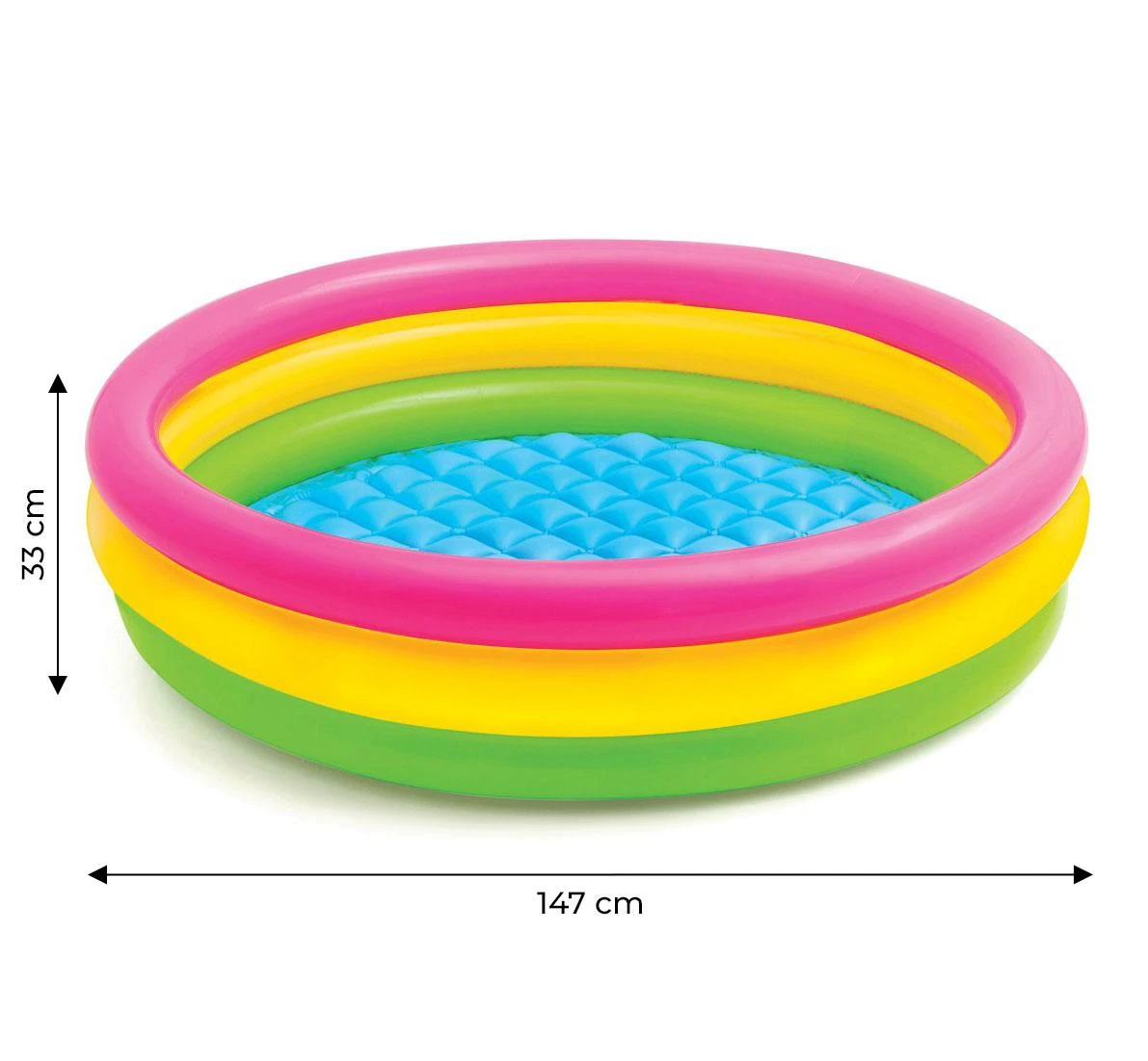 Amo Toys Intex Sunset Pripučiamas baseinas, 147x33cm, 3 žiedai