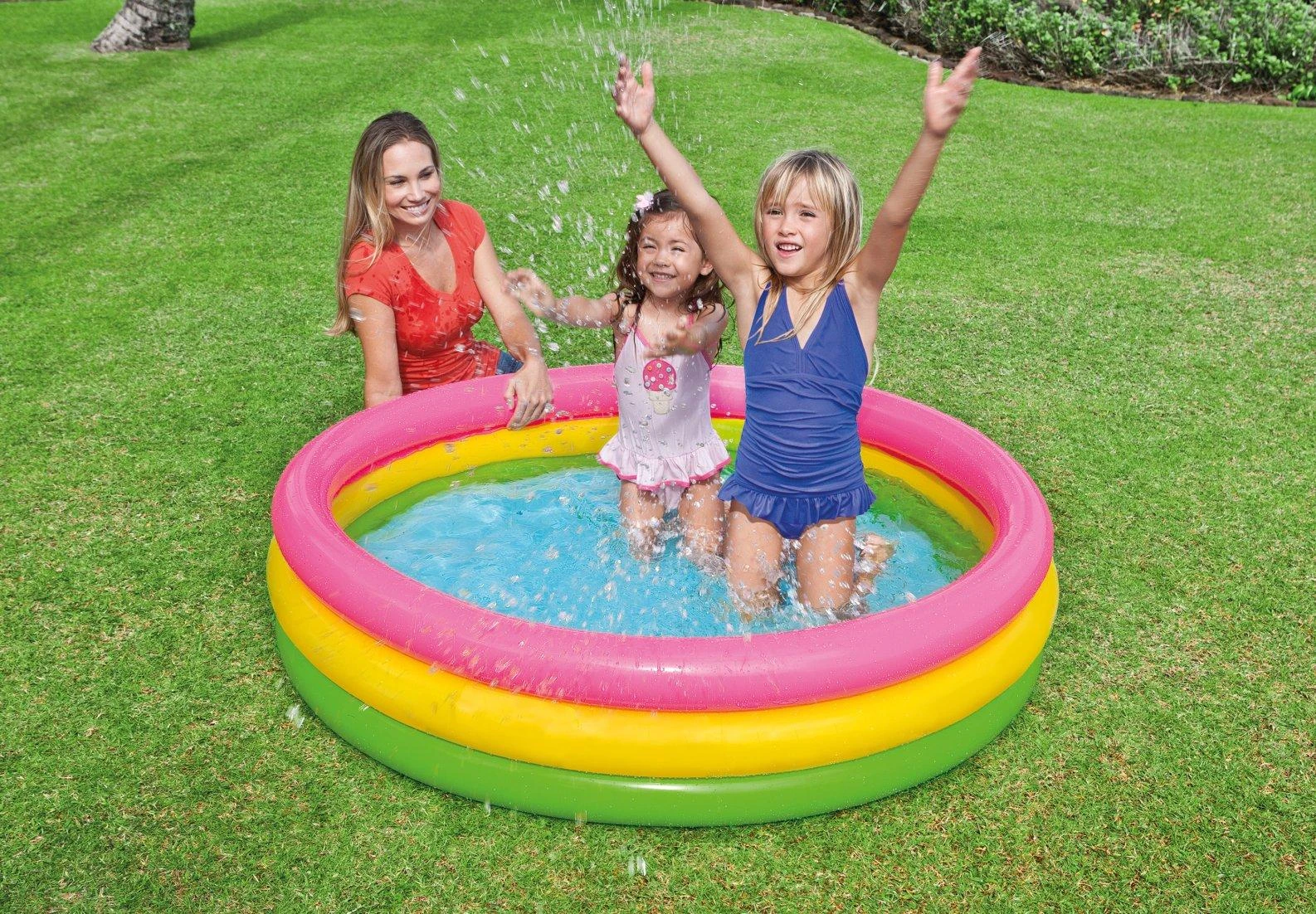 Amo Toys Intex Sunset Pripučiamas baseinas, 147x33cm, 3 žiedai