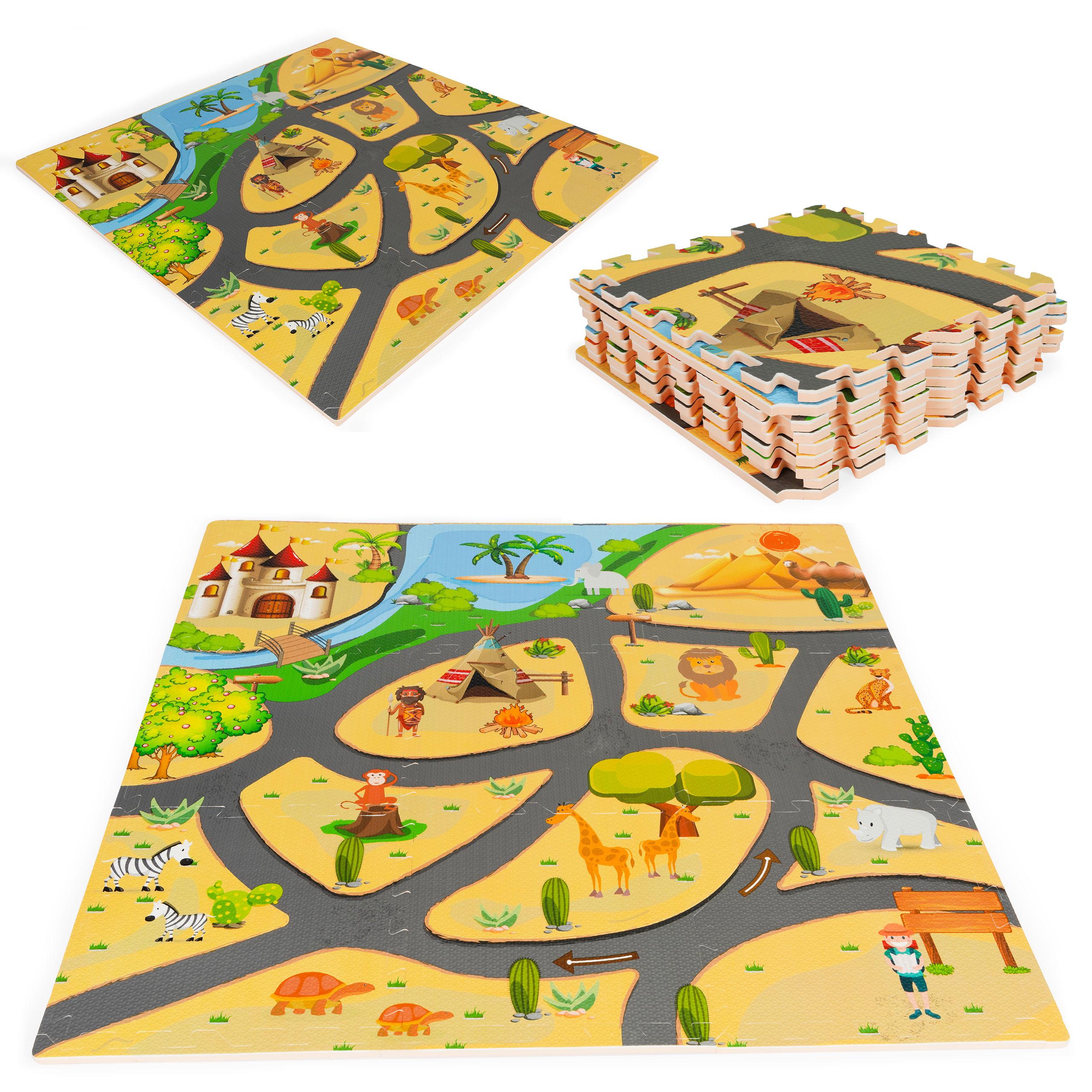 Ecotoys Edukacinis kilimėlis "safari" 9 dalių