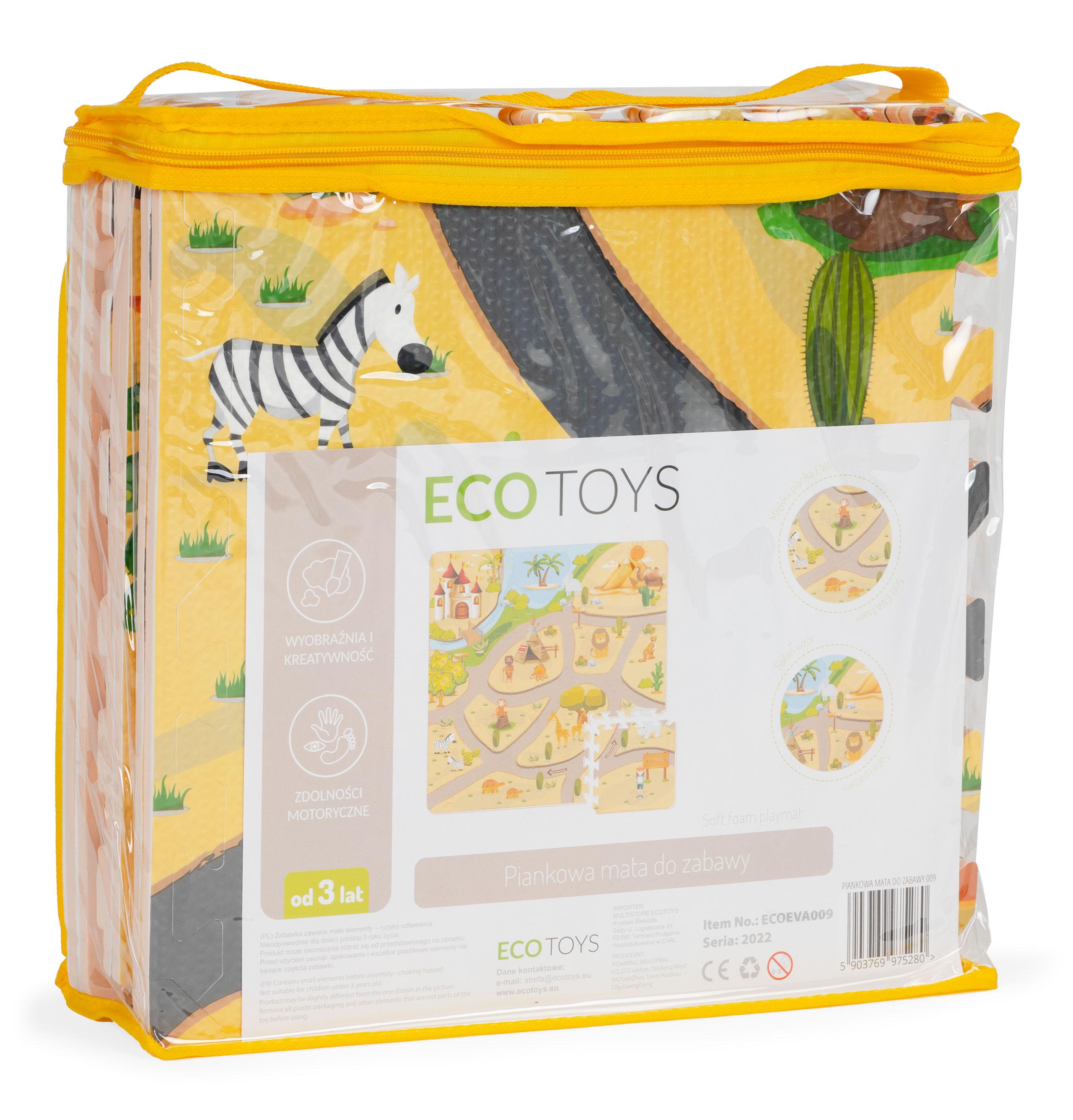 Ecotoys Edukacinis kilimėlis "safari" 9 dalių