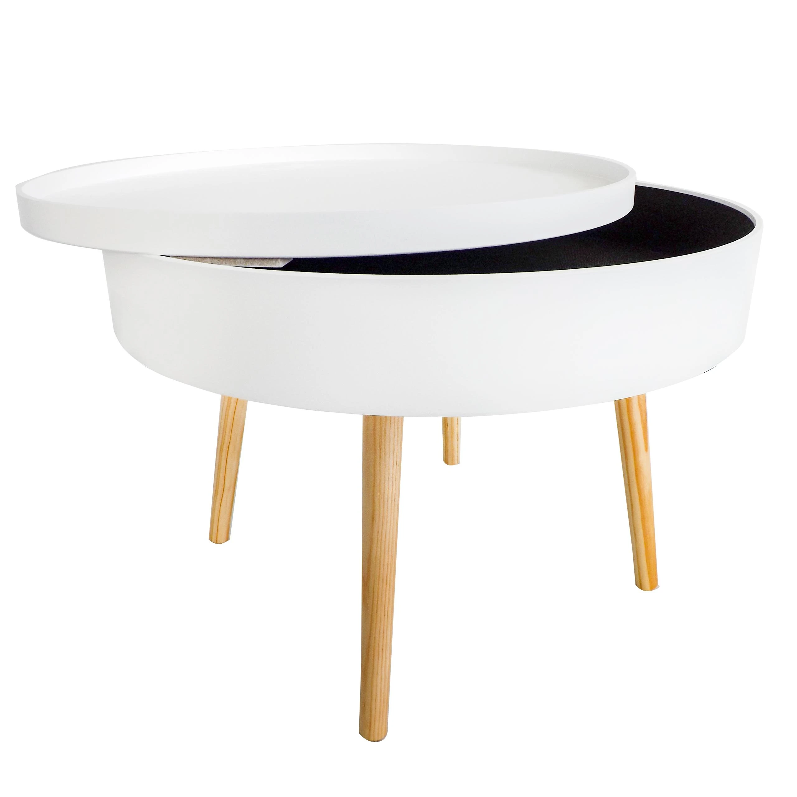 Modernhome Apvalus staliukas, baltas