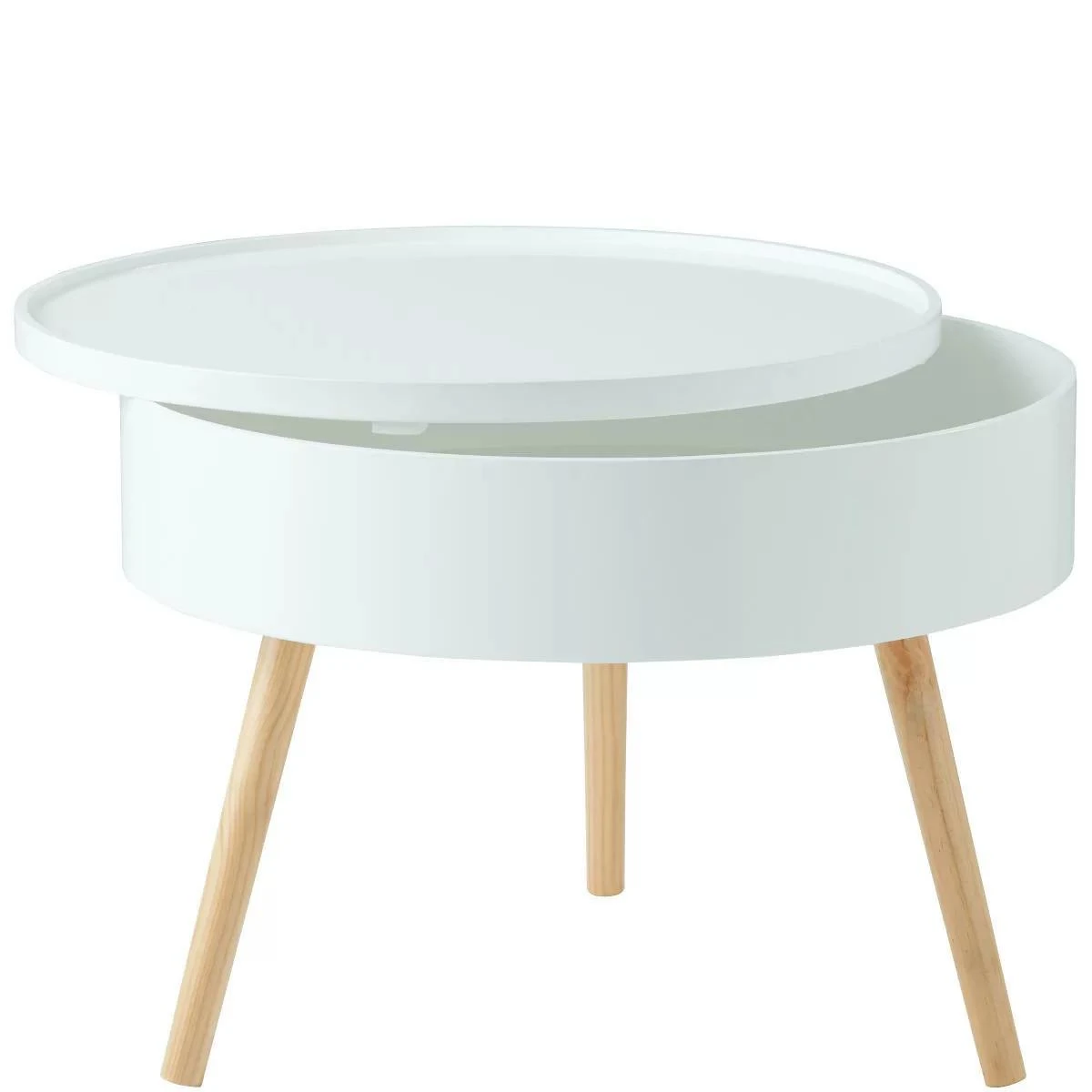 Modernhome Apvalus staliukas, baltas