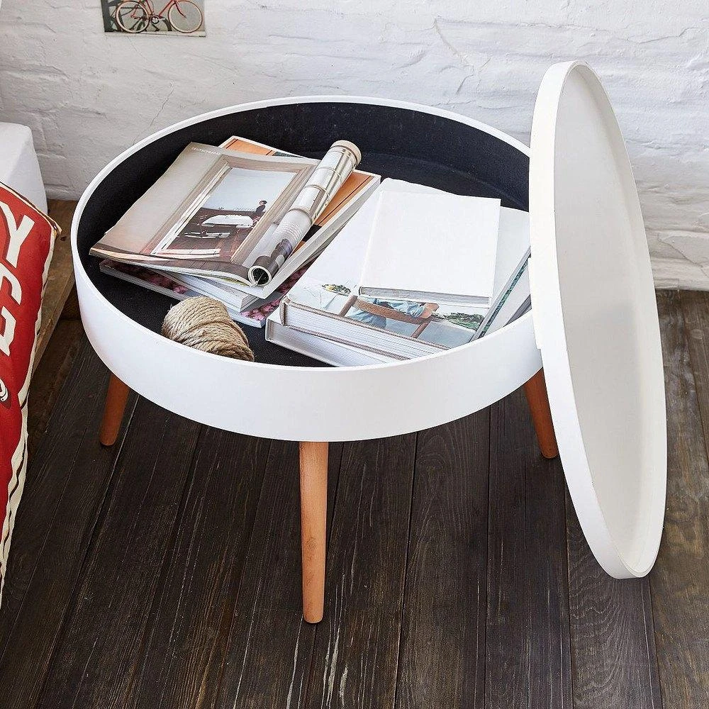 Modernhome Apvalus staliukas, baltas