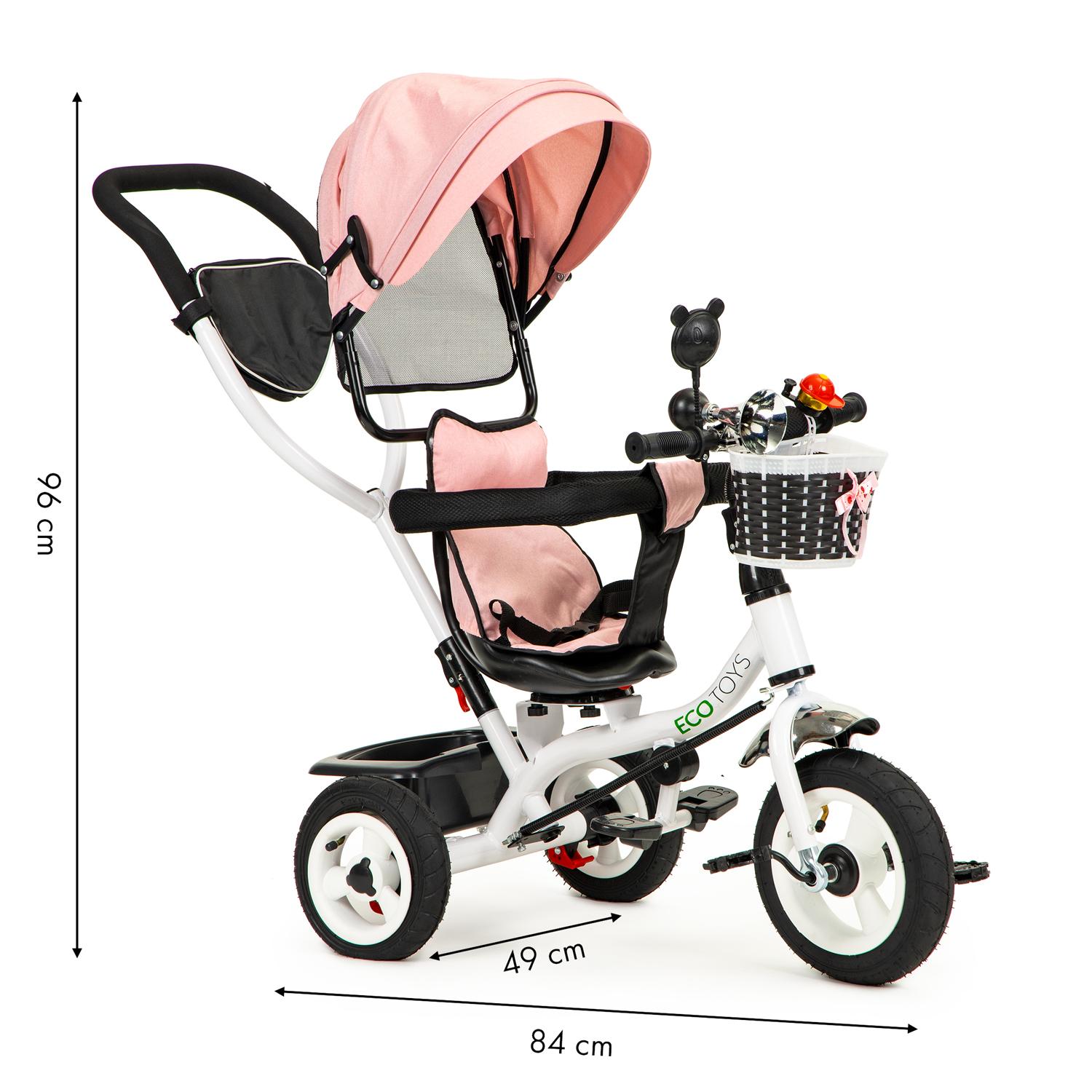 Ecotoys Triratukas Eco Toys, rožinis