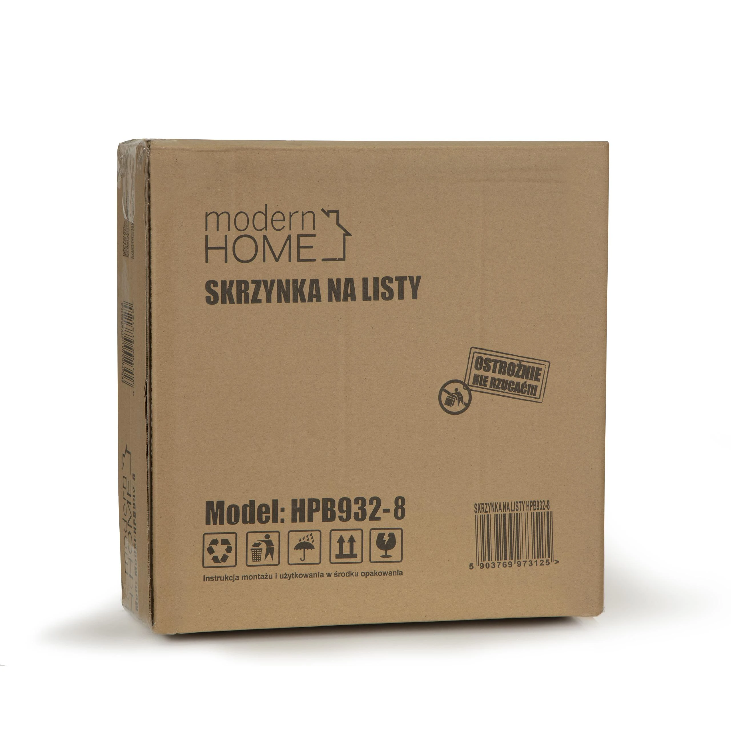 Modernhome Antracitinė pašto dėžutė su laikikliu