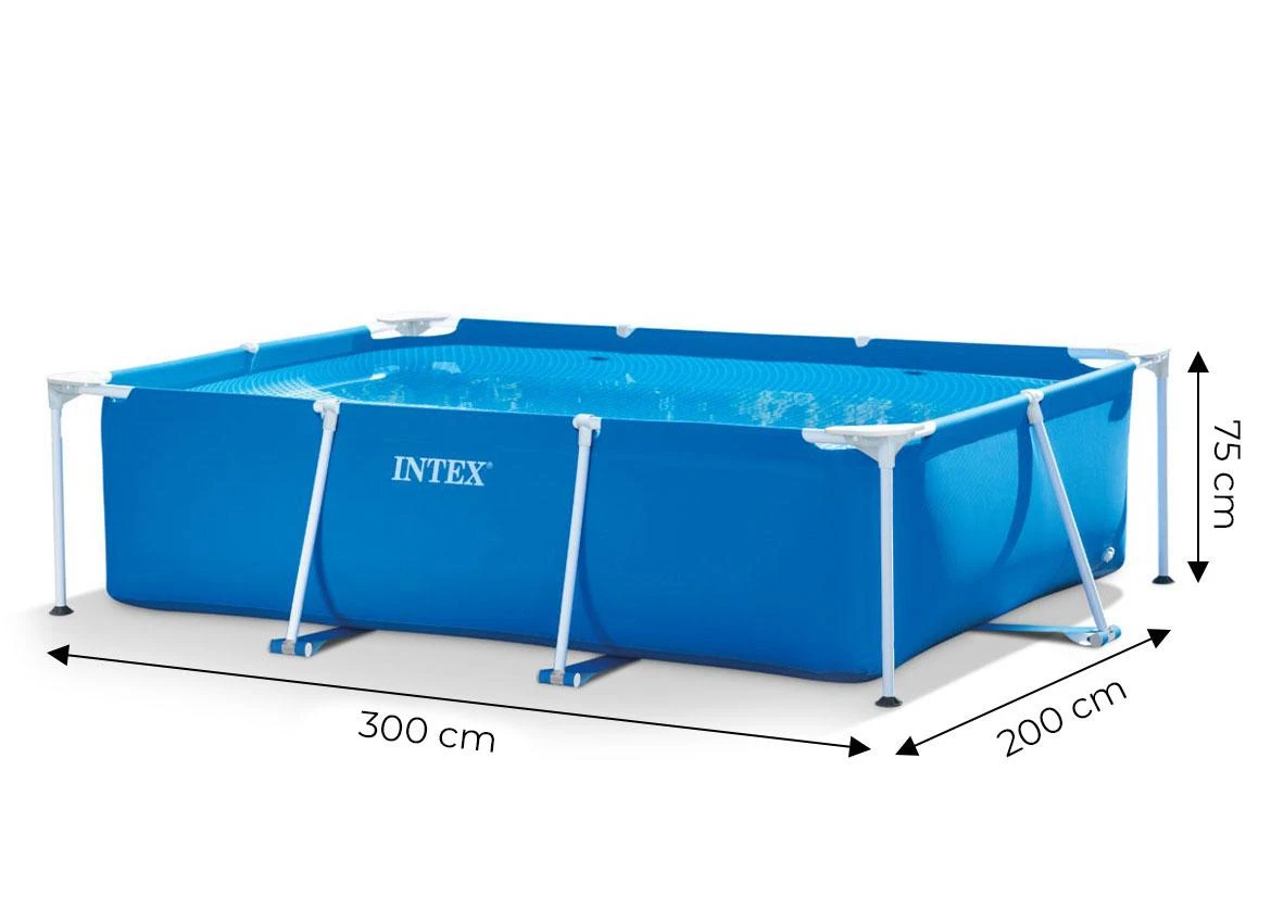 Baseinas Intex stačiakampės formos, 3x2m, Mėlynos spalvos