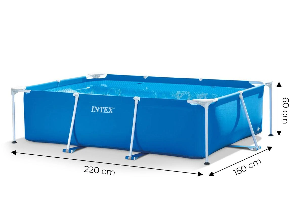 Stačiakampio formos sodo rėmas baseinas 220 x 150 cm 28270 INTEX