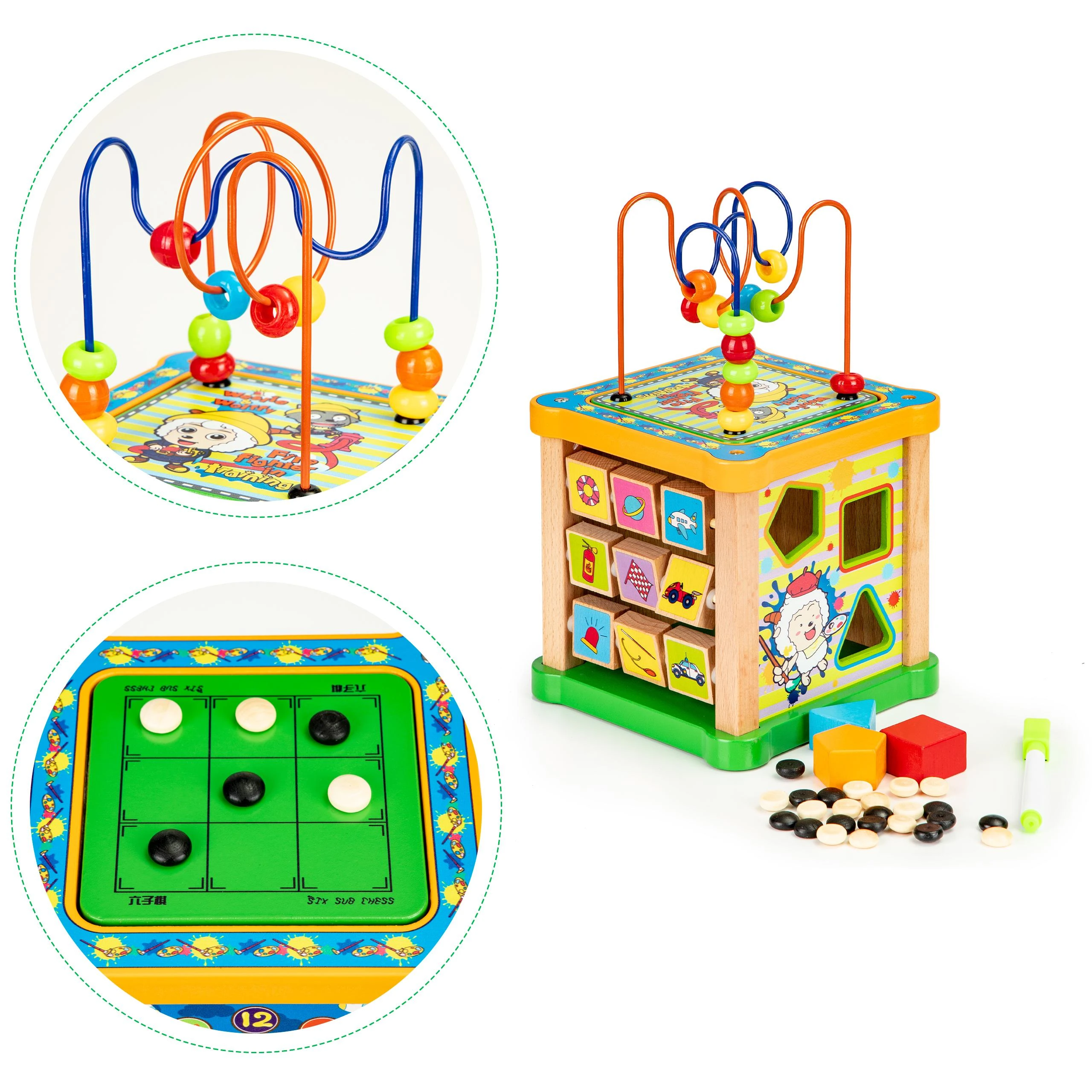 Cube Medinis rūšiuotojas lavinantis kubas + lenta mula Ecotoys
