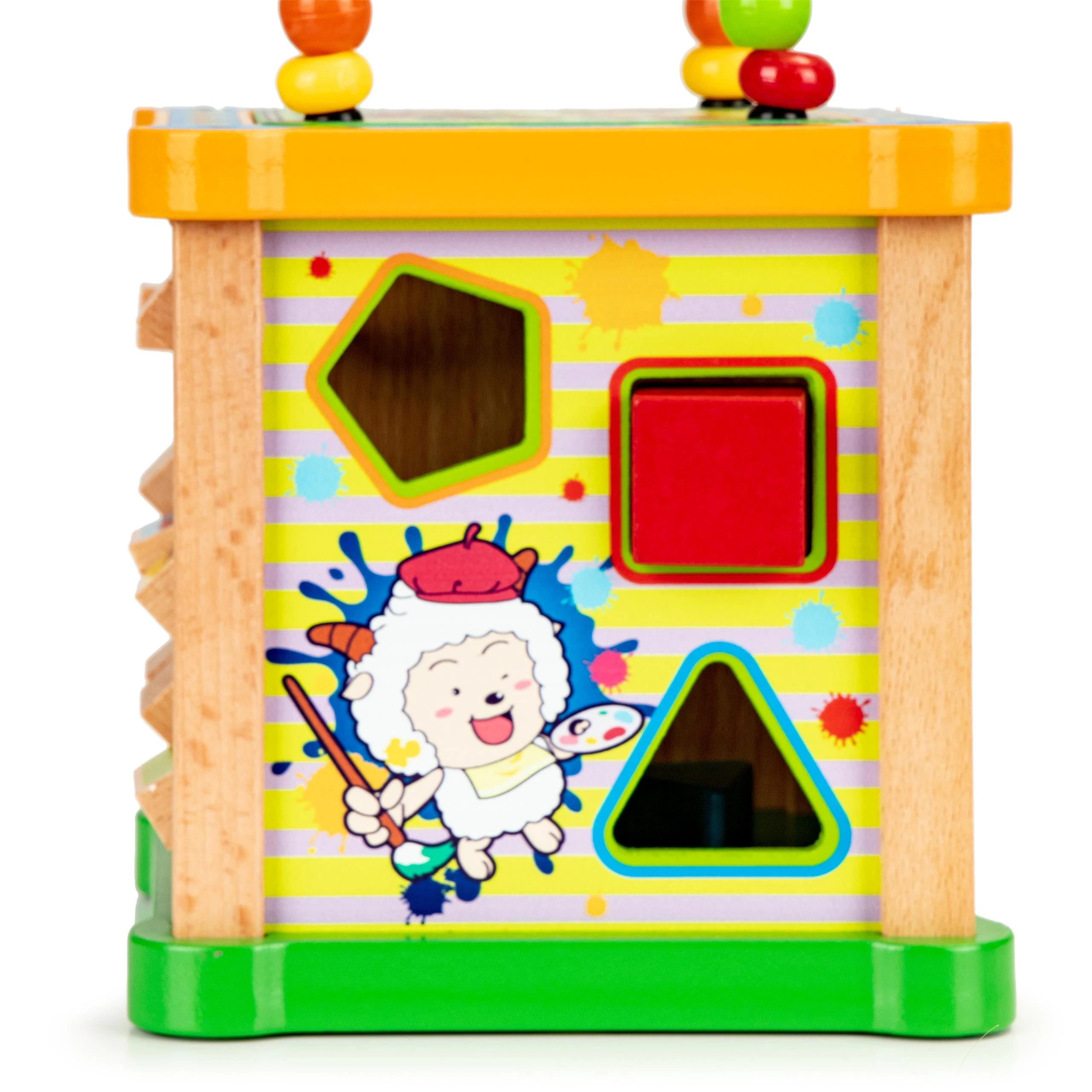 Cube Medinis rūšiuotojas lavinantis kubas + lenta mula Ecotoys