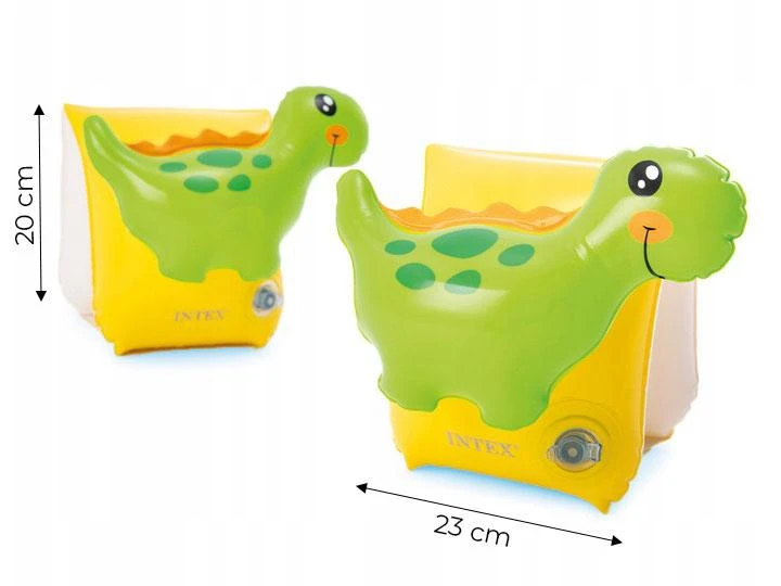 Vaikiškos plaukimo rankovės dinozauro formos 23 x 20 cm INTEX 56664
