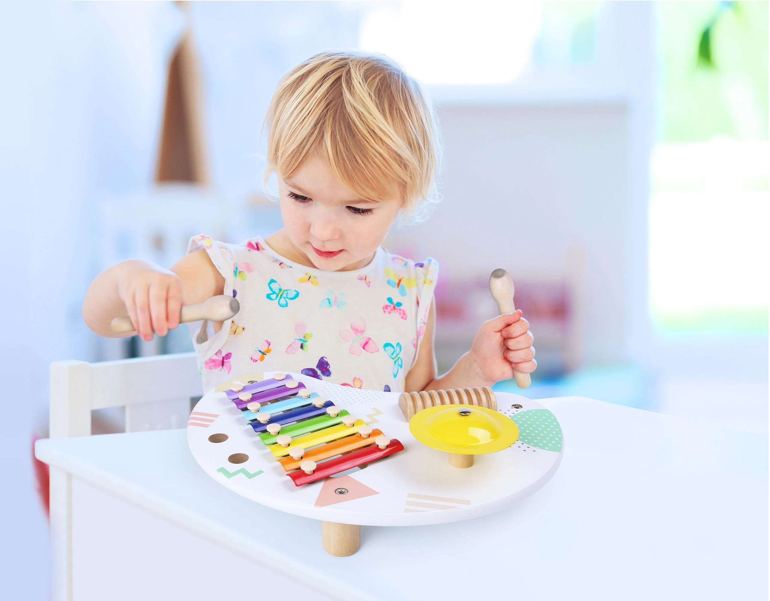 Muzikinis staliukas su cimbolais ECOTOYS +18 mėn.