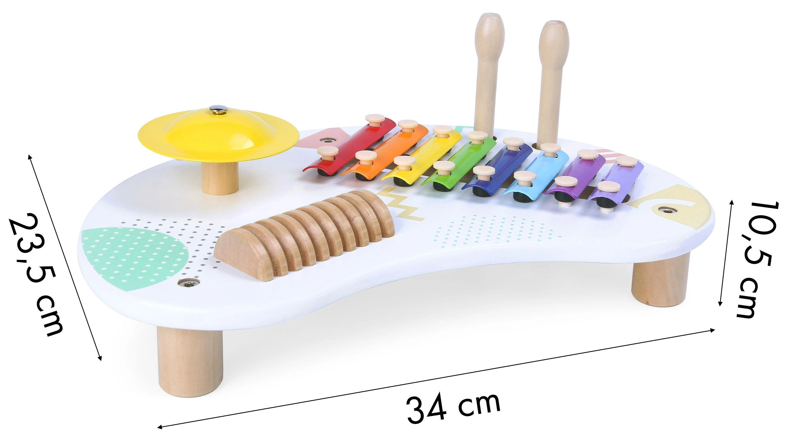 Muzikinis staliukas su cimbolais ECOTOYS +18 mėn.