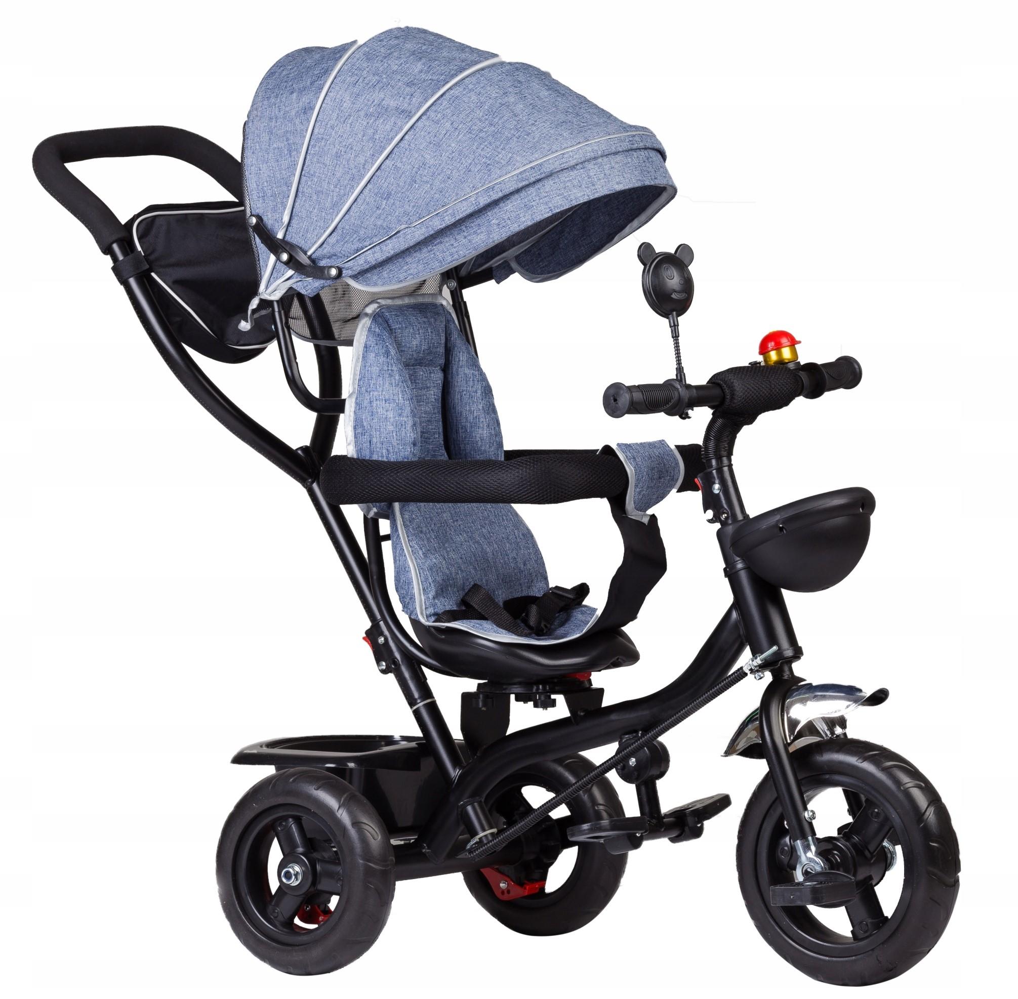 Ecotoys Triratukas su pasukama sėdyne Eco Toys, mėlynas