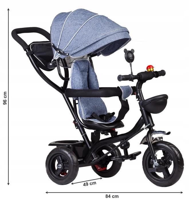 Ecotoys Triratukas su pasukama sėdyne Eco Toys, mėlynas