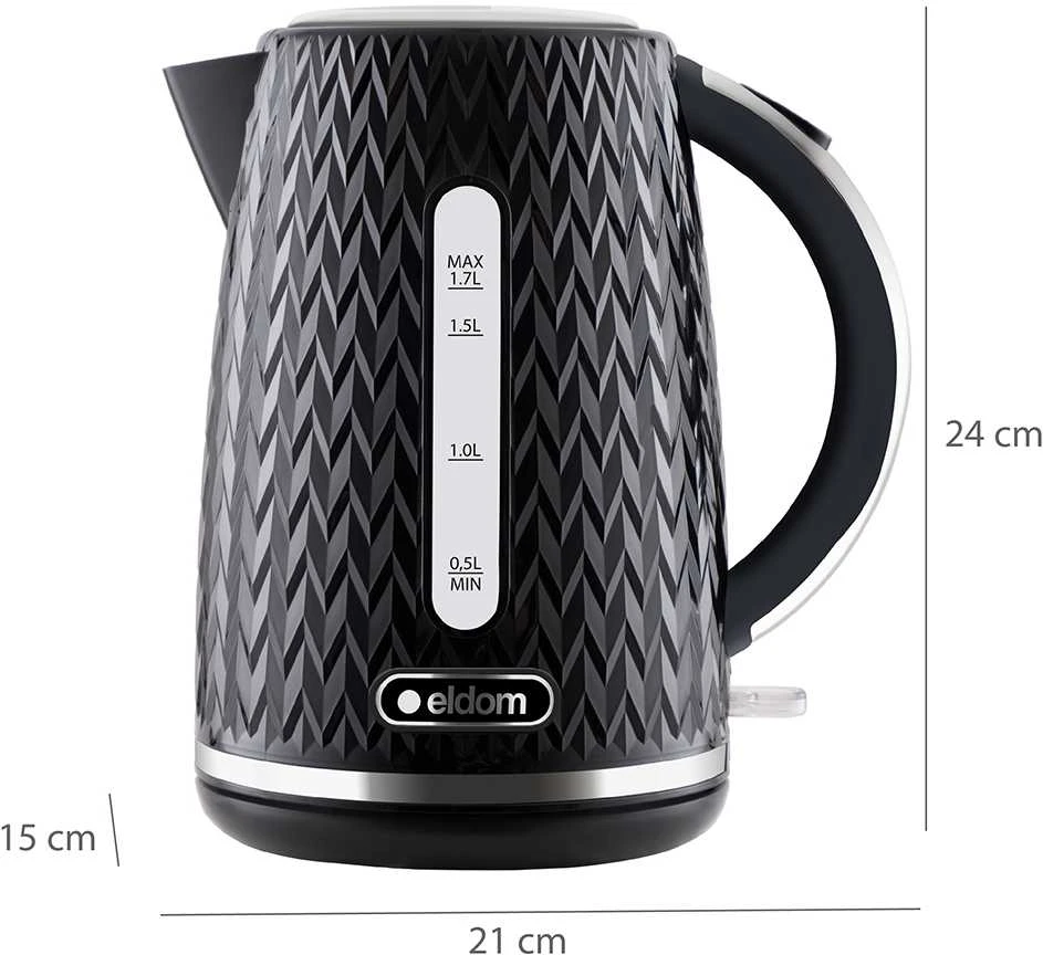 Cordless electric virdulys C260 NELO juodas ELDOM 1.7 L
