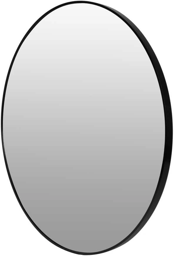 Sieninis veidrodis 60 cm pakabinamas modernus aliuminio rėmas juodas ModernHome
