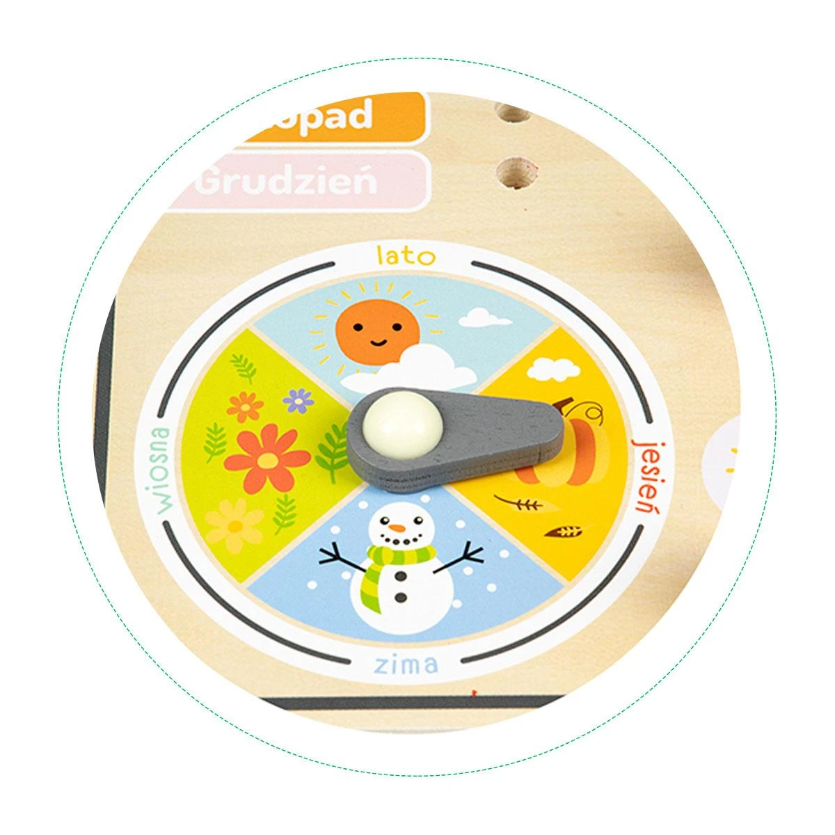 Ecotoys Medinė manipuliavimo lenta su kalendoriumi ir laikrodžiu