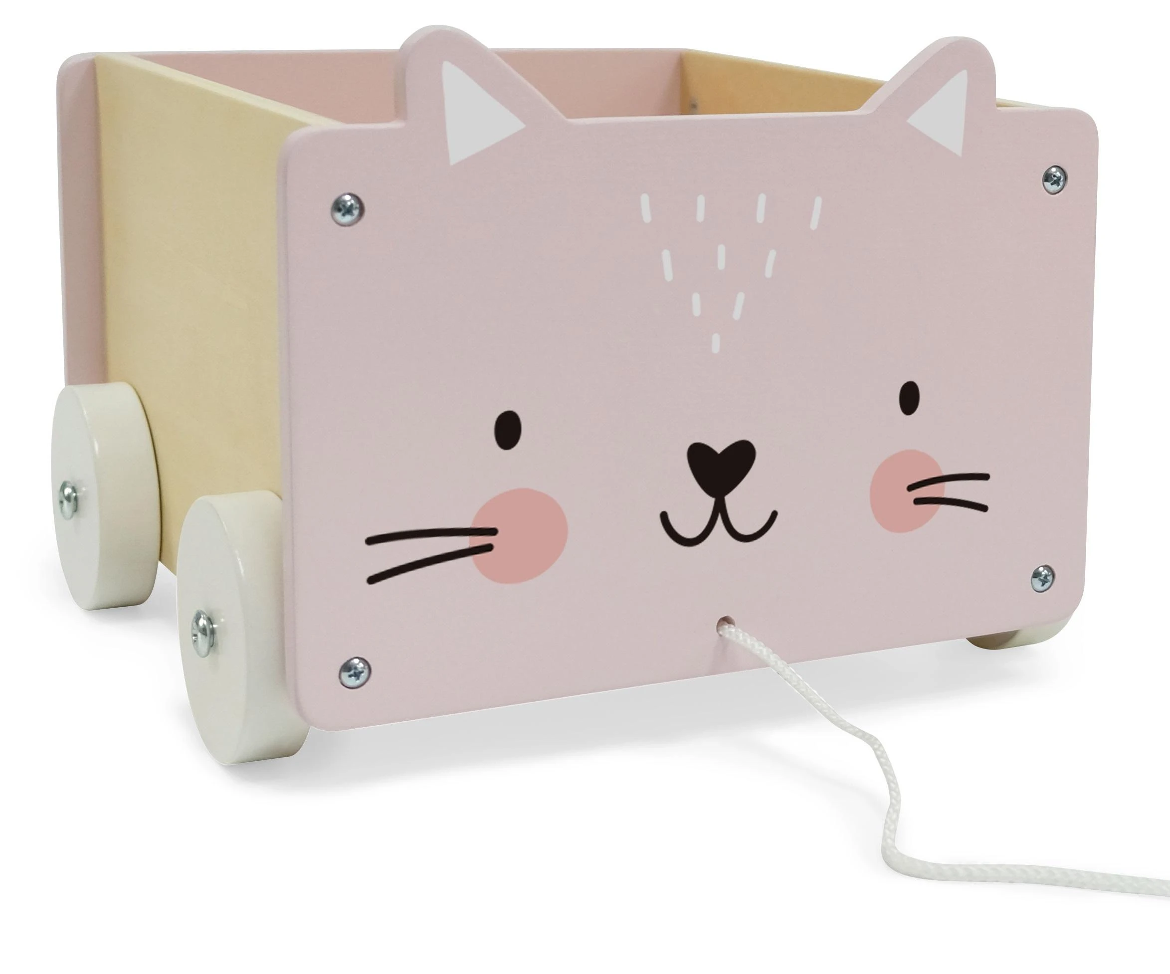 Ecotoys Medinis vagonėlis su virvute kaladėlėms Eco Toys