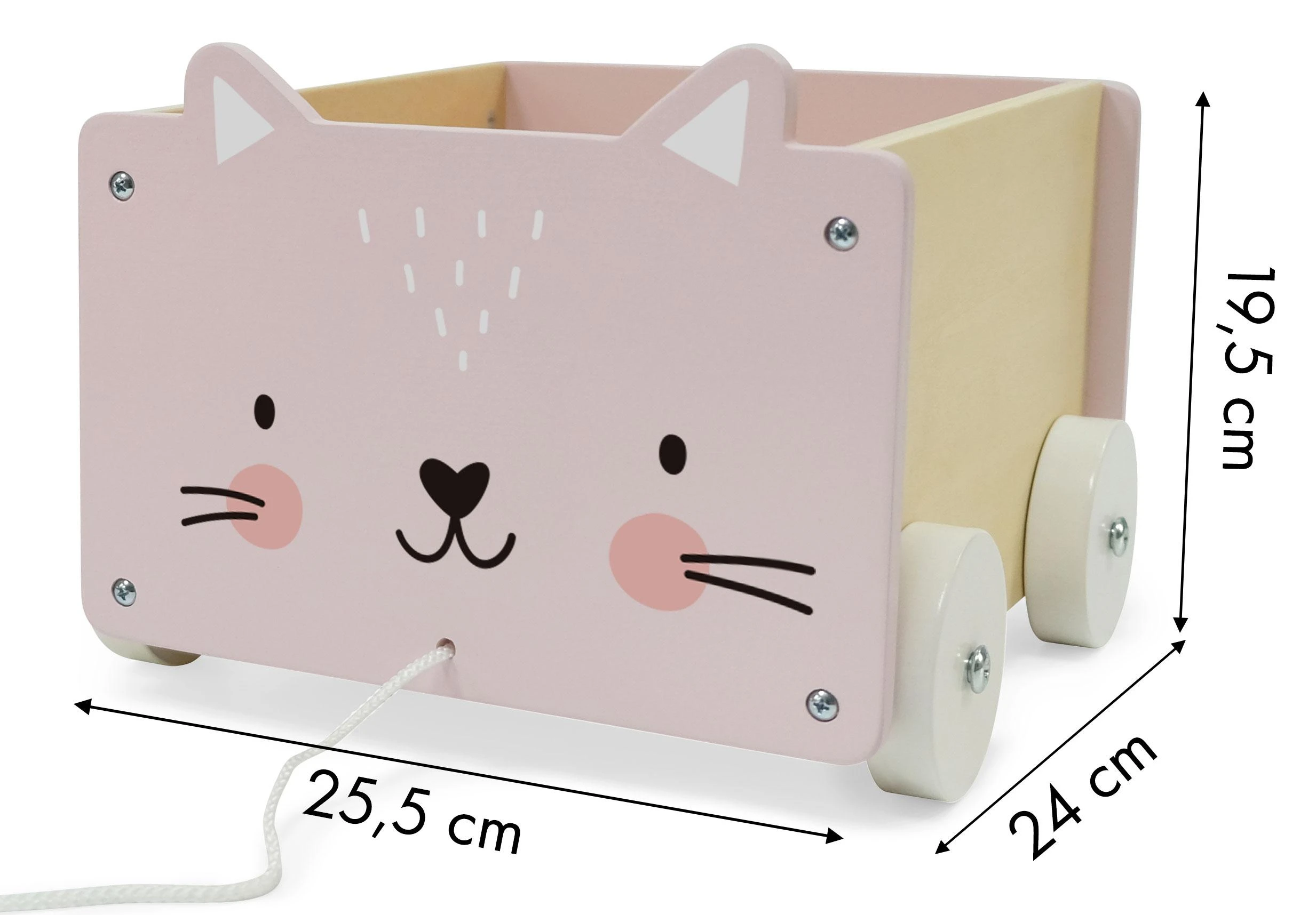 Ecotoys Medinis vagonėlis su virvute kaladėlėms Eco Toys