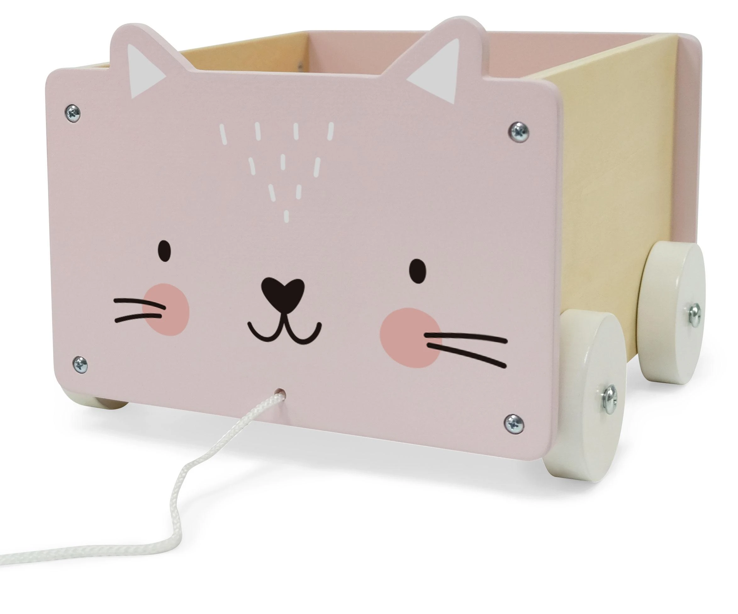 Ecotoys Medinis vagonėlis su virvute kaladėlėms Eco Toys