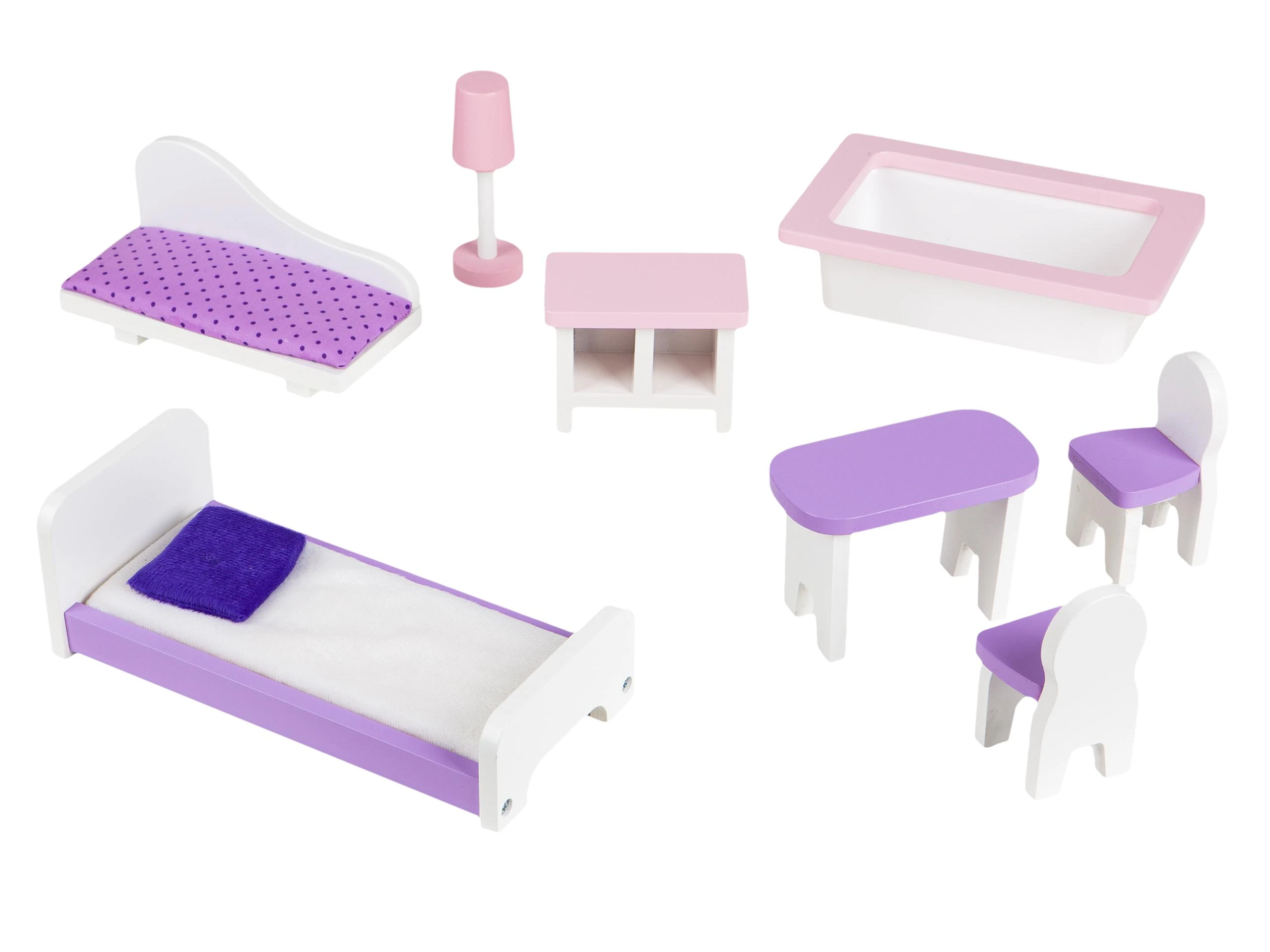 Ecotoys Lėlių namelis medinis Blueberry Residence