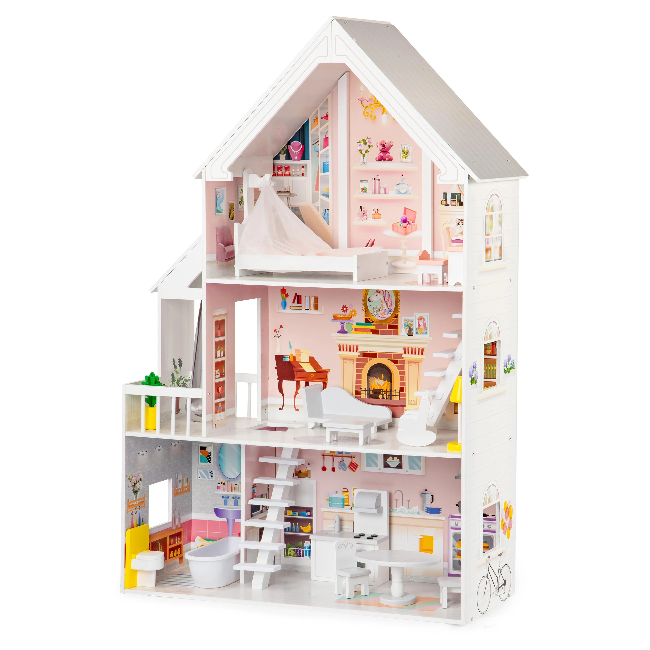 Medinis lėlių namelis XXL Powder Residence ECOTOYS