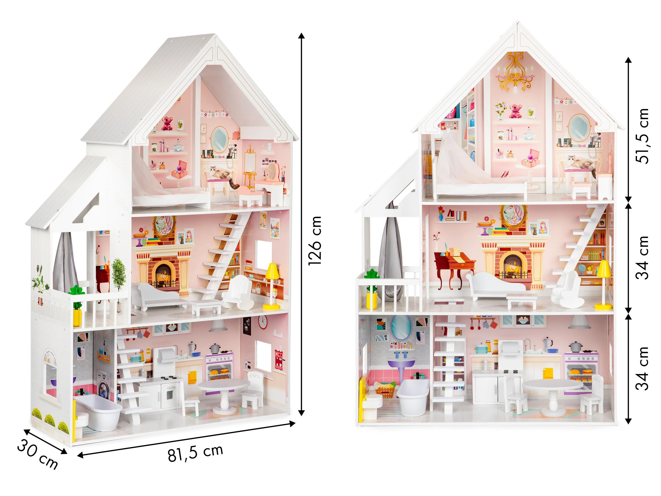 Medinis lėlių namelis XXL Powder Residence ECOTOYS