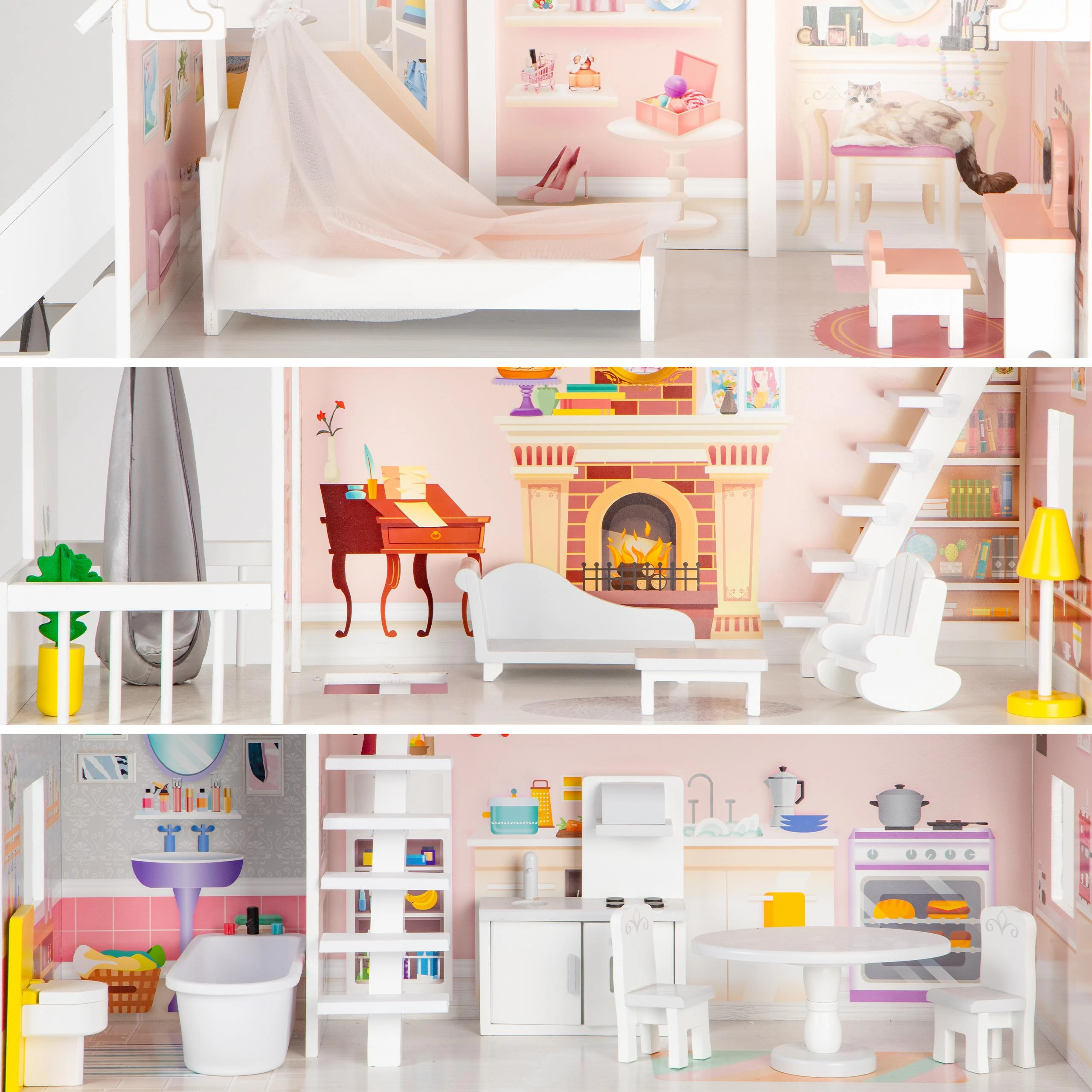 Medinis lėlių namelis XXL Powder Residence ECOTOYS