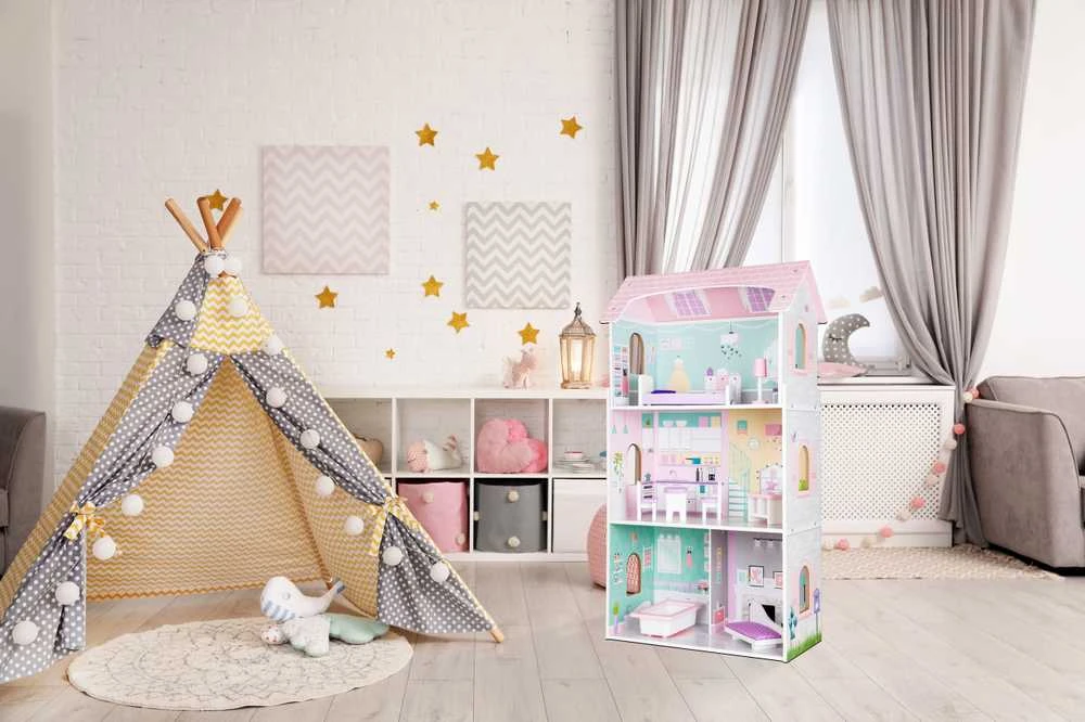 Ecotoys Lėlių namelis medinis Blueberry Residence
