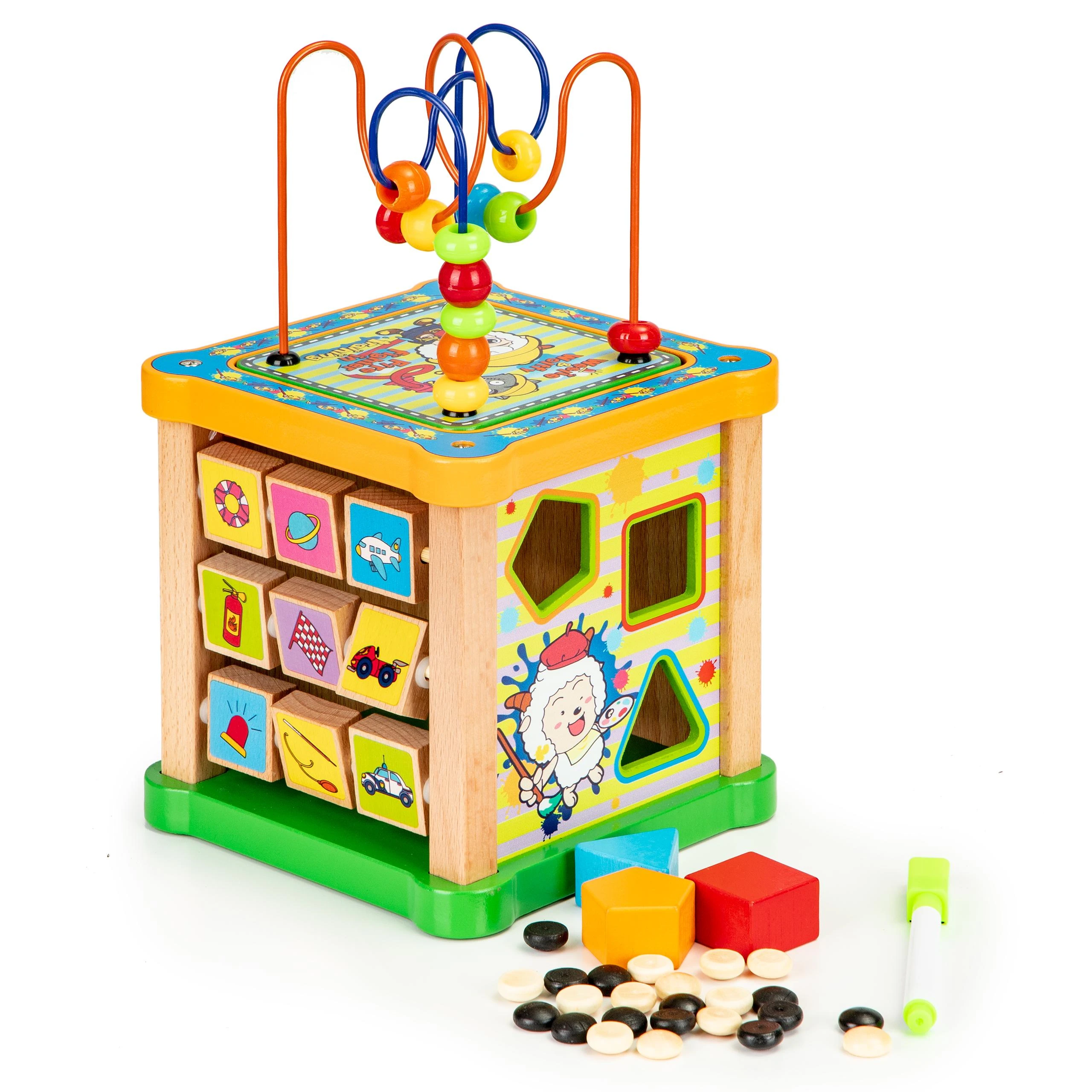 Cube Medinis rūšiuotojas lavinantis kubas + lenta mula Ecotoys