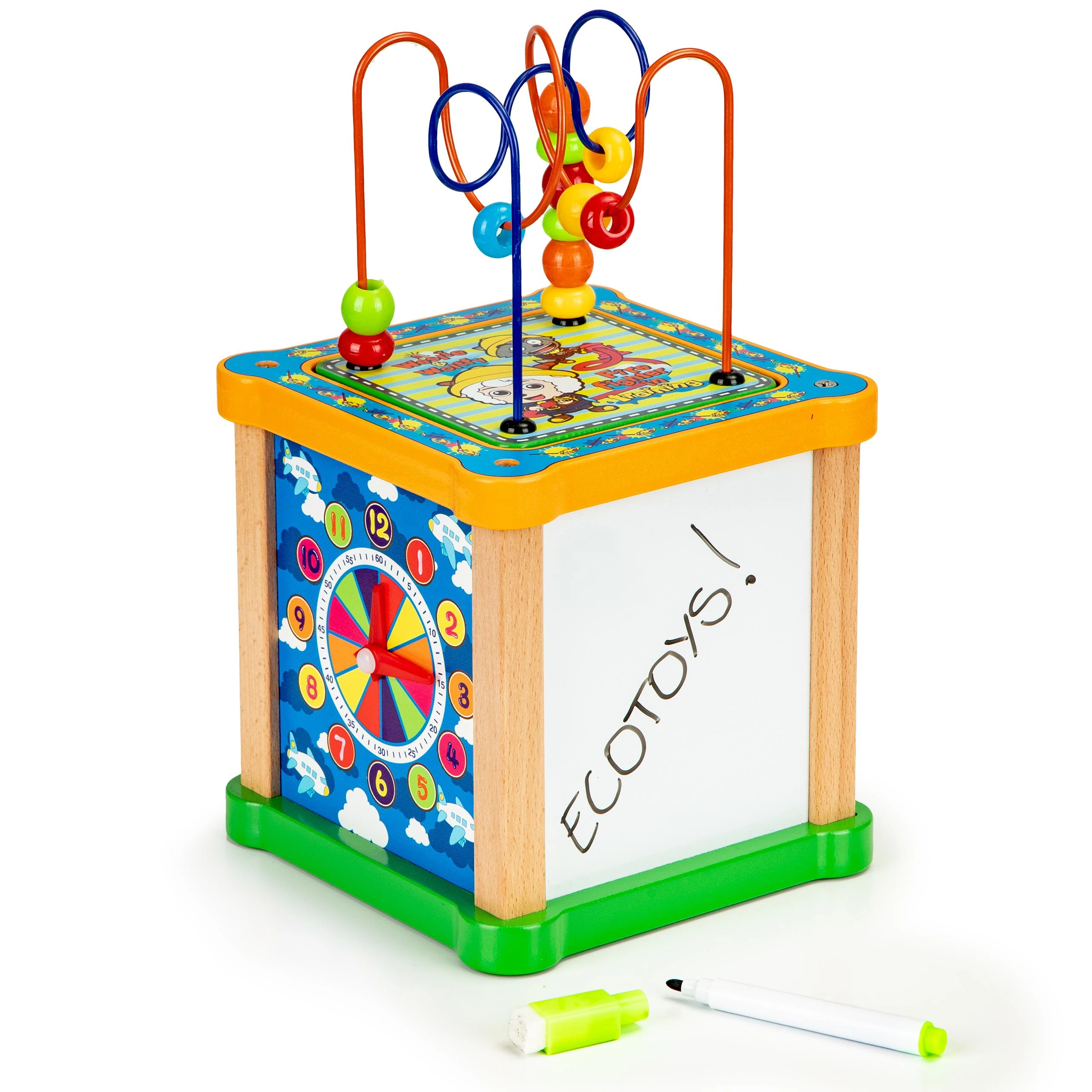 Cube Medinis rūšiuotojas lavinantis kubas + lenta mula Ecotoys