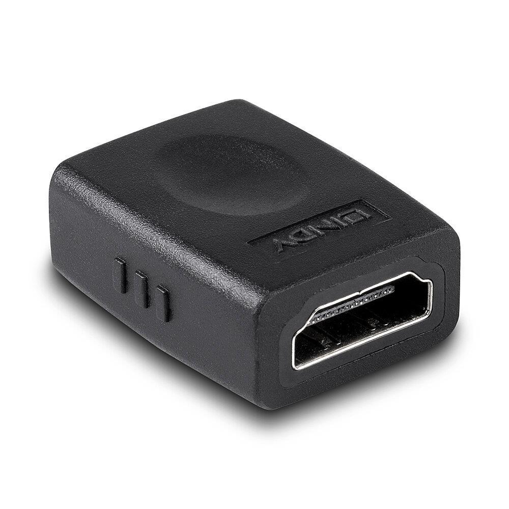 Adapteris - LINDY HDMI M/F Jungtis, 18Gb/s, 4K, UHD, 60Hz, Juodas