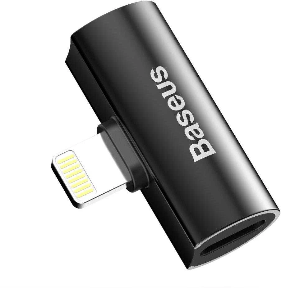 Baseus L46 audio adapteris Lightning-2x Lightning - Juoda