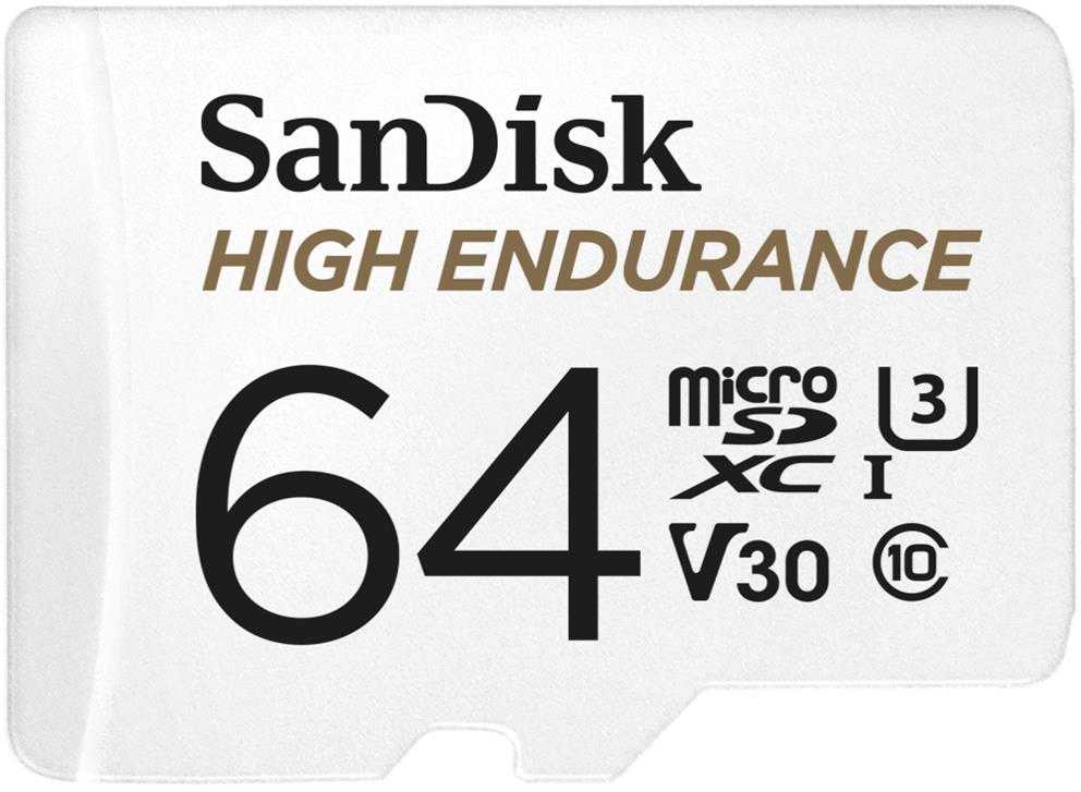Atminties kortelė SanDisk High Endurance microSDXC 64GB V30 + adapteris