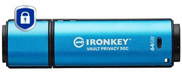 „Kingston IronKey Vault Privacy 50C“ 64 GB USB-C, 256 bitų, AES šifruotas