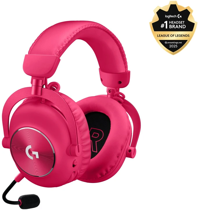 Logitech G Pro X 2 Lightspeed belaidės ausinės žaidimams, Rožinės spalvos